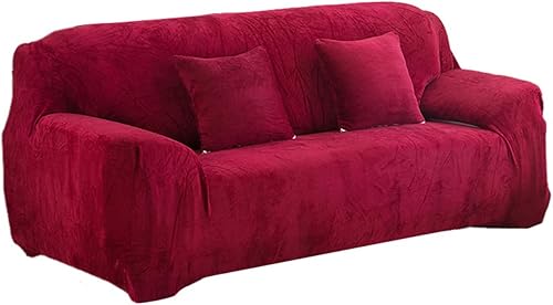 DEKIKA Cómoda funda de algodón para sofá funda de sofá de forro polar cálido de invierno funda elástica para sofá funda elástica de fácil ajuste