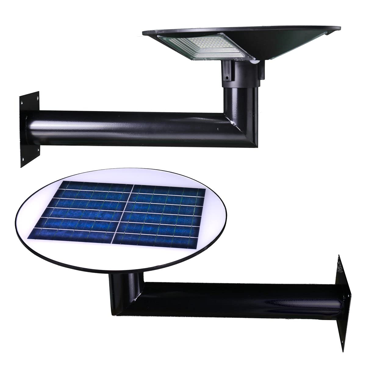 Jandei - Solarna lampa uliczna LED 1500 lumenów, do użytku na zewnątrz, IP65, akumulator i pilot zdalnego sterowania, czujnik obecności