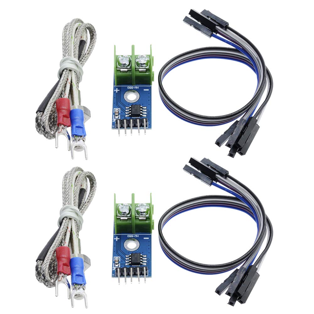 Aideepen 2PCS MAX6675 Module + K Type Thermocouple Temperature Sensor with Free Cable DC3~5V