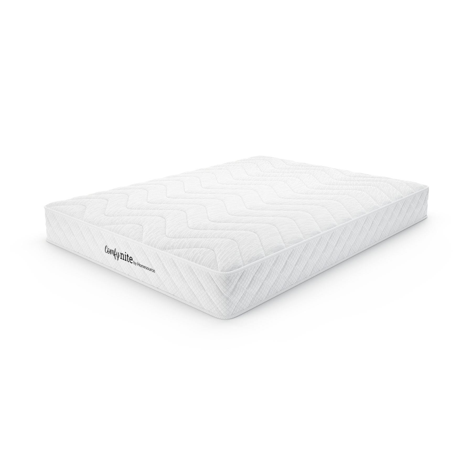 Home Source Bonnell Coil System Quilted Mattress, 4ft SmallDouble, Medium Firmness, 17.5cm Deep, White
