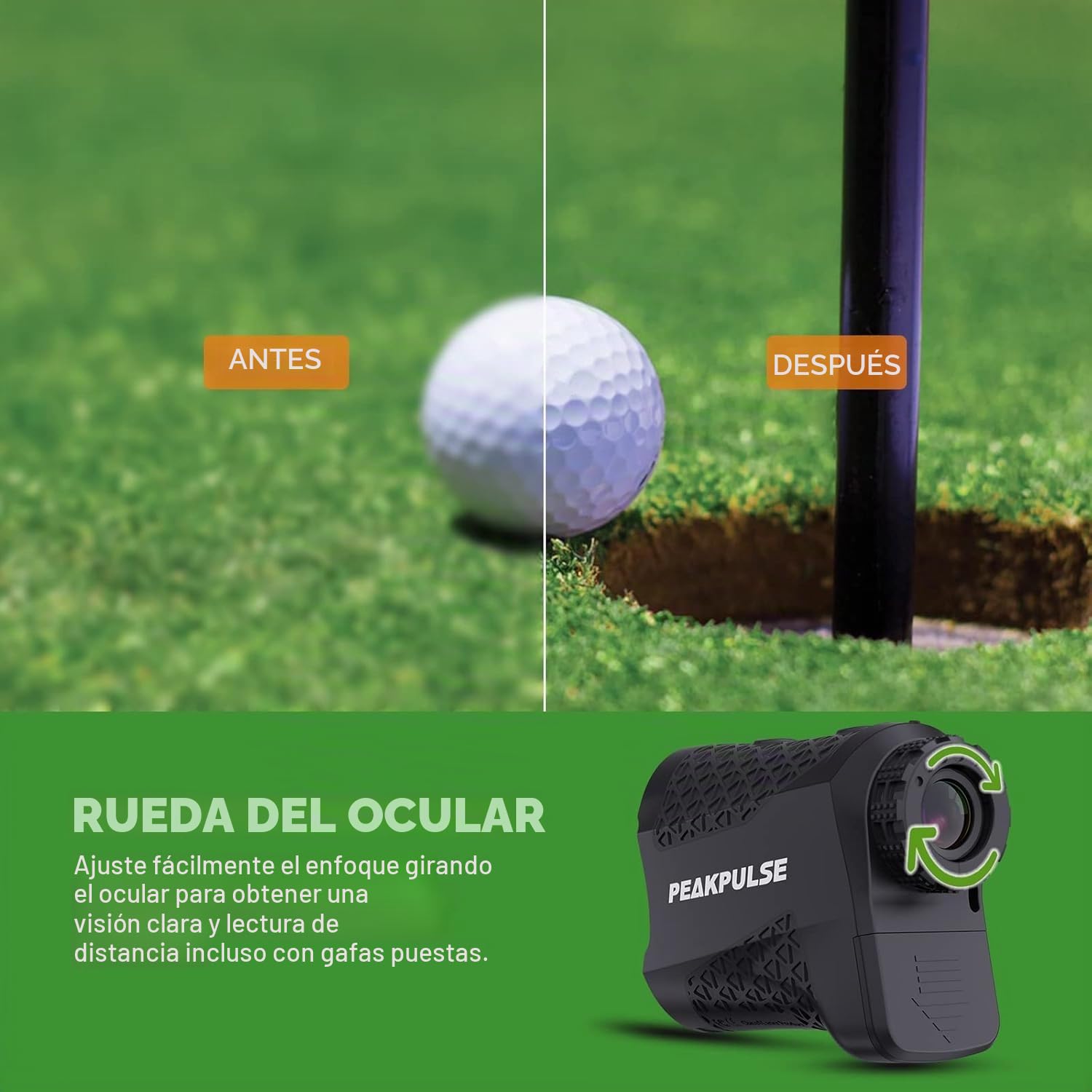 Buscador de rango de golf con pendiente