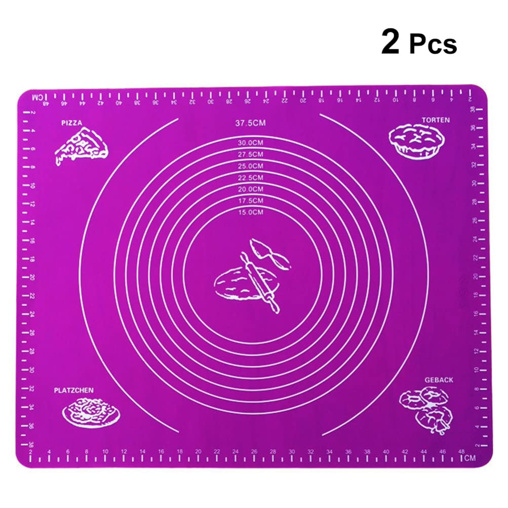 Tappetino per Impastare in Silicone 50x40 Cm con Misure, 2 Pezzi
