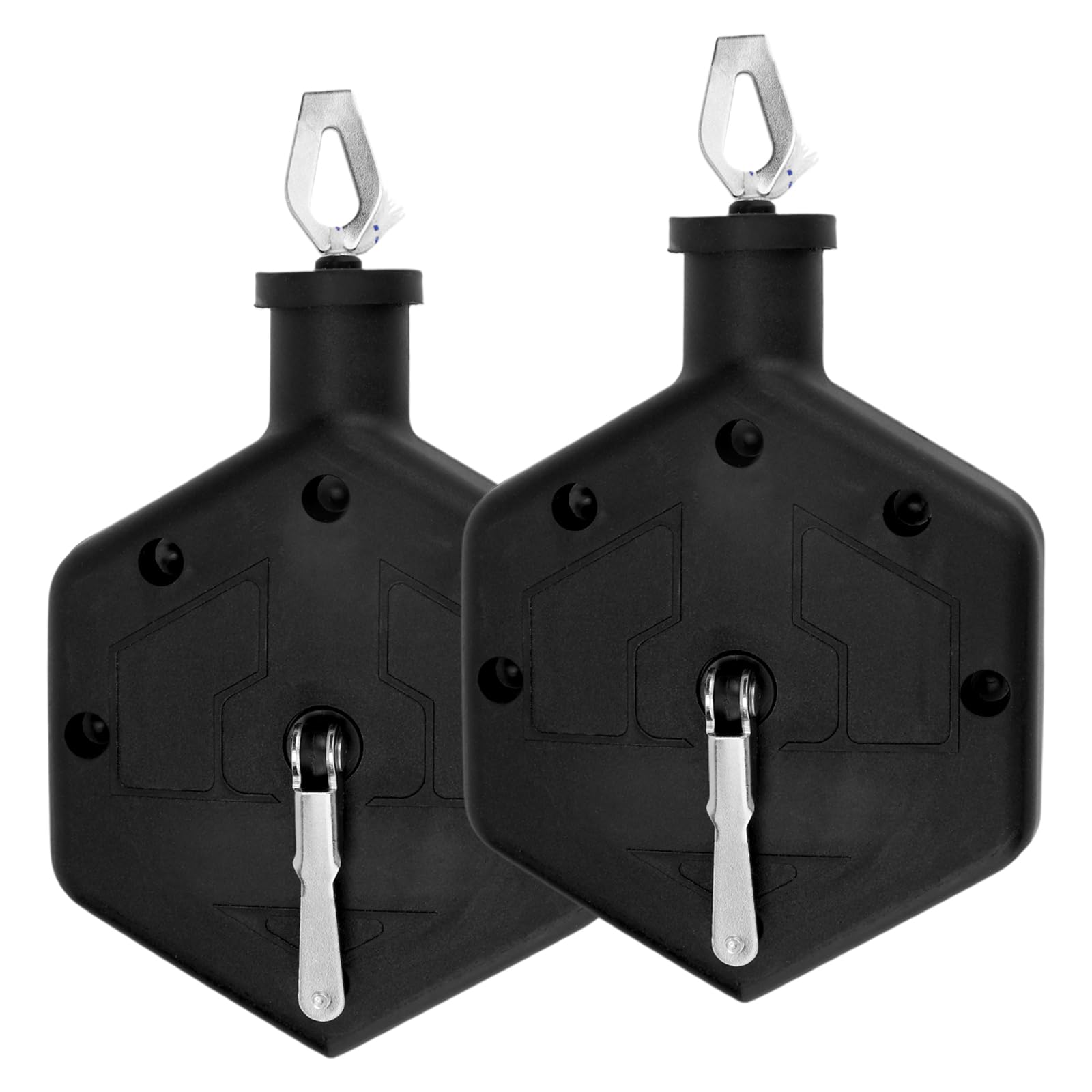 Penitue 2pcs Chalk Line Reel Boxes, Portable ABS Material Chalk Reel String Tools 6 Locking Positions Suitable for Building Construction Carpentry and DIY Project (Black)