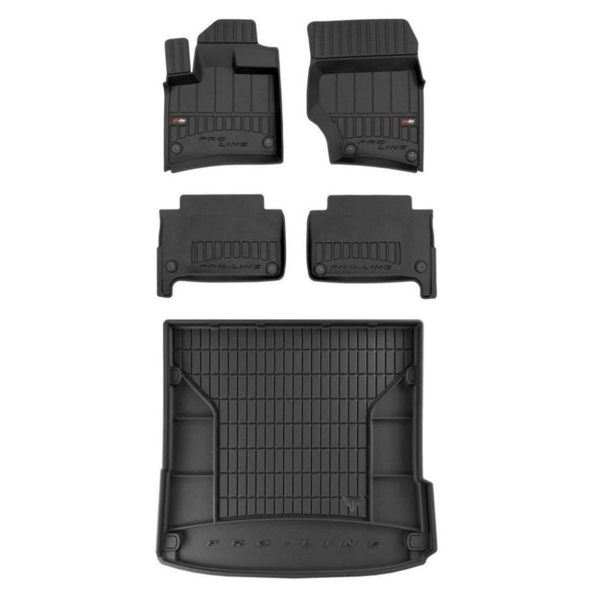 MOTOS Kit De Tapis De Sol En Caoutchouc Et Tapis De Coffre Pour Audi Q7 I 2005-2015 Améliorez Votre Confort De Voyage Avec Tapis Antidérapant Voiture 3D- Tapis De Sol