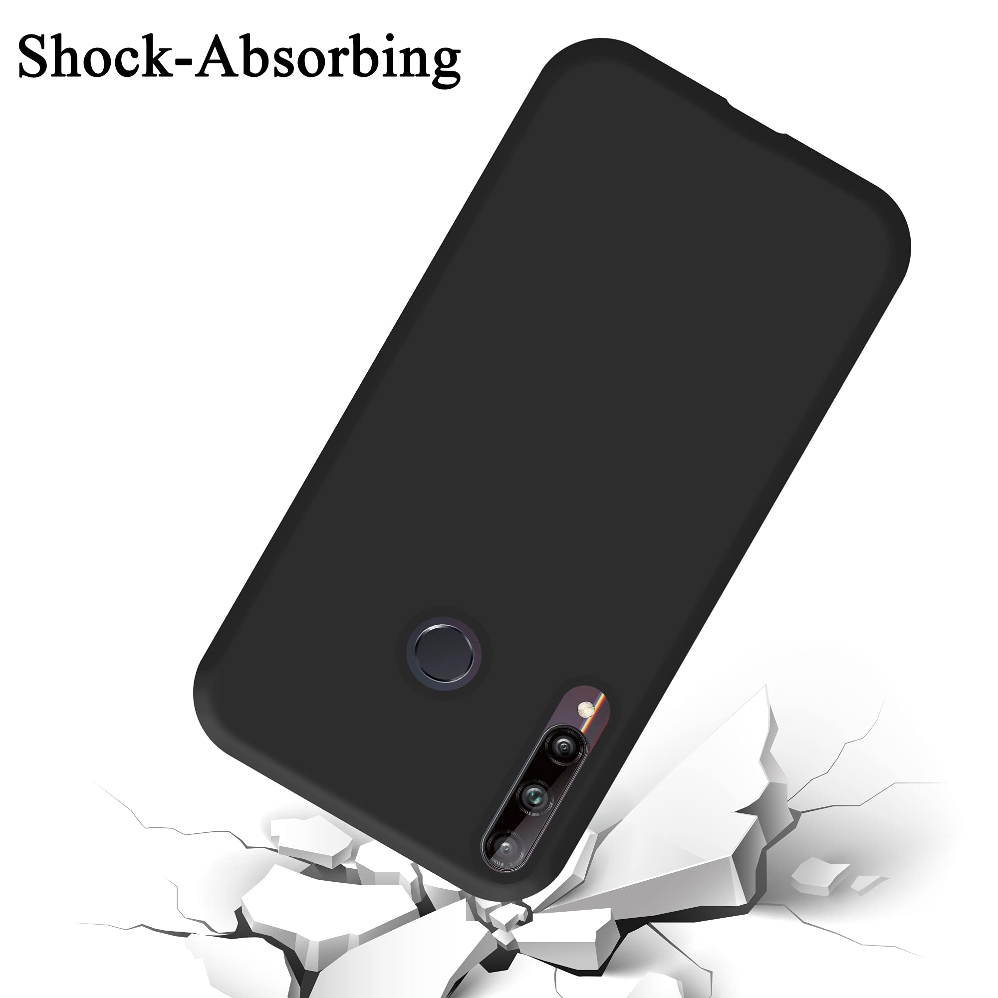CADORABO Custodia in silicone TPU e retro in vetro temperato CUSTODIA per P40, Nero