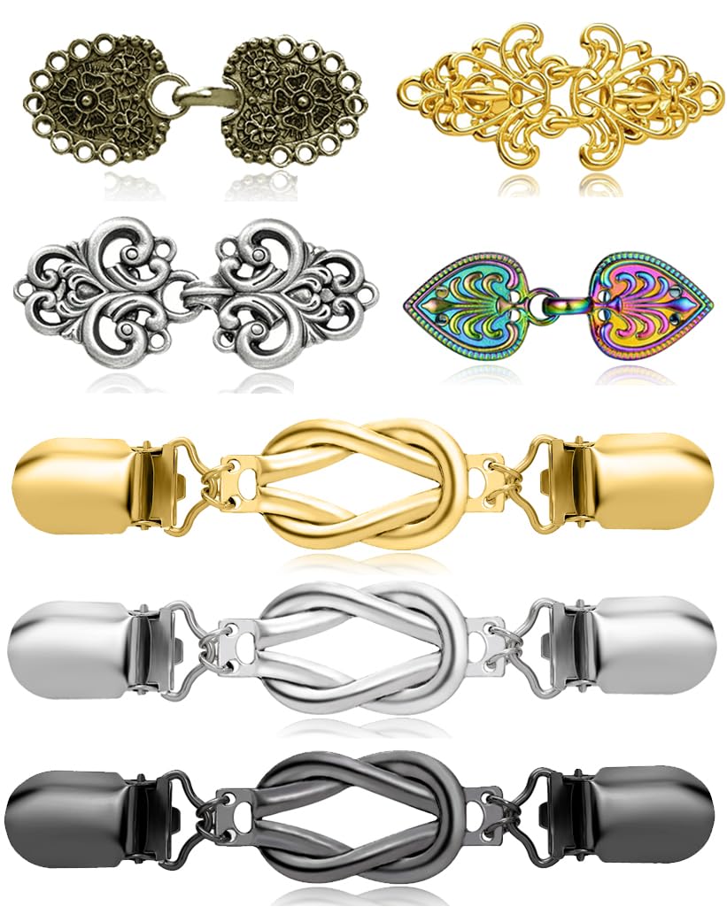 Lusofie 5 Pièces Pull Clip Cardigan Clip Vintage Dames Broche