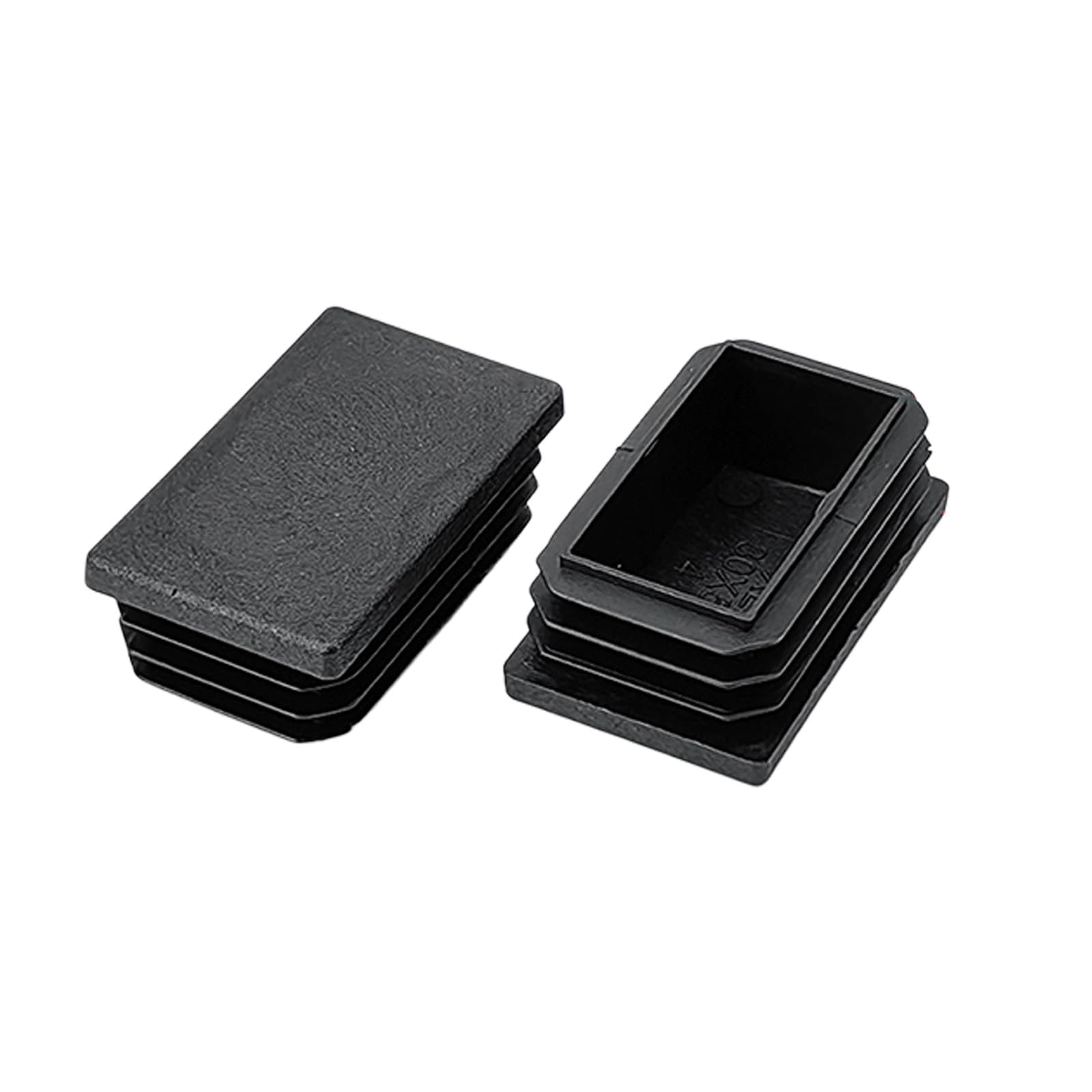 12Pcs Black Rectangle Blanking End Caps Tubing End Cap Insert Blanking Stopper Pipe Tube Cap