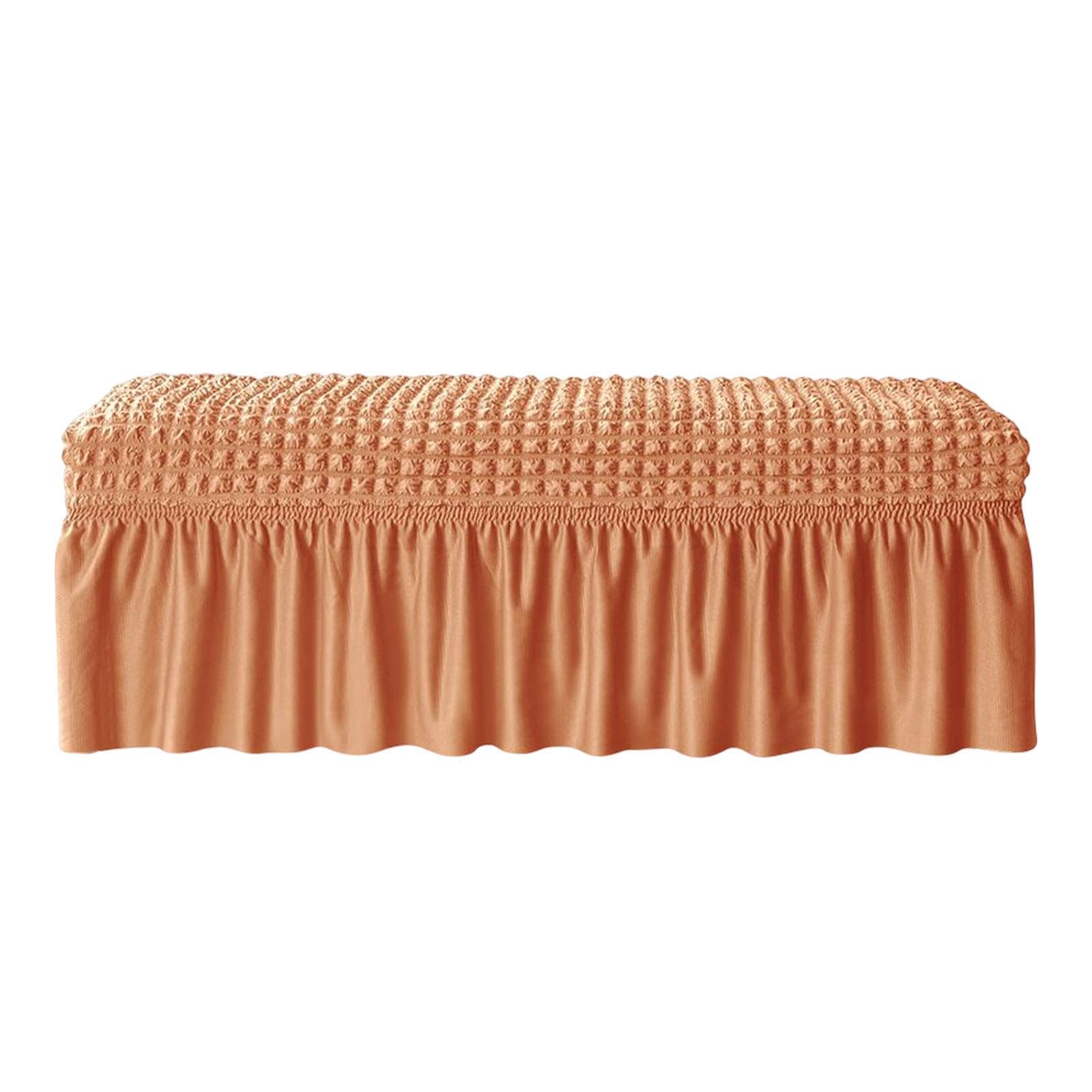 QUXVUIS Removable Bench Slipcover Washable Ensures Long Lasting Against Daily Trendy Living Spaces Stretch Bench Furniture Protector Chair Slipcover, Orange, 80cm-130cm