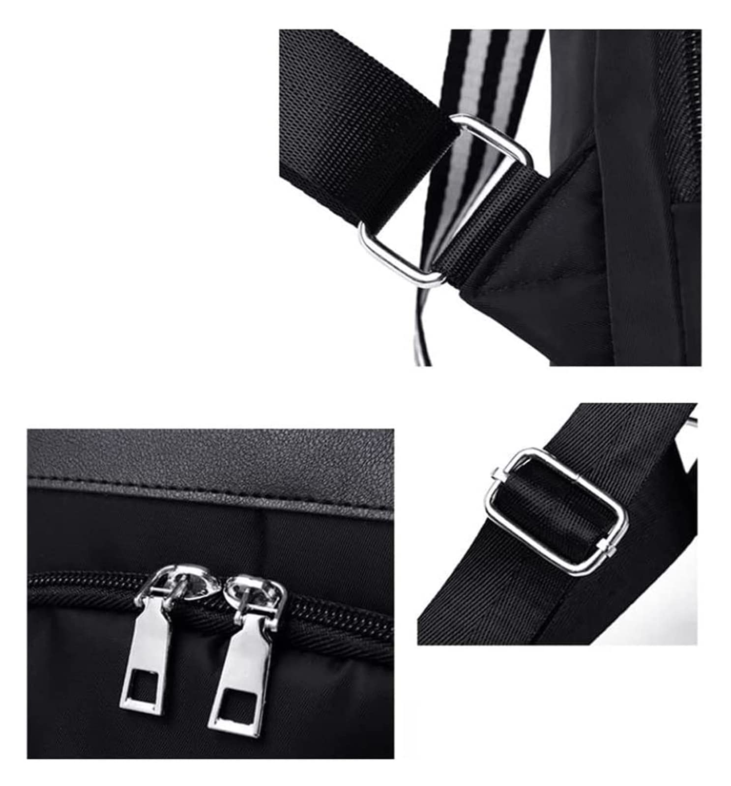 Plecak damski Oxford Canvas All-Match Plecak Haftowany antykradzieżowy Torba szkolna o dużej pojemności (Kolor: Czarny -B)