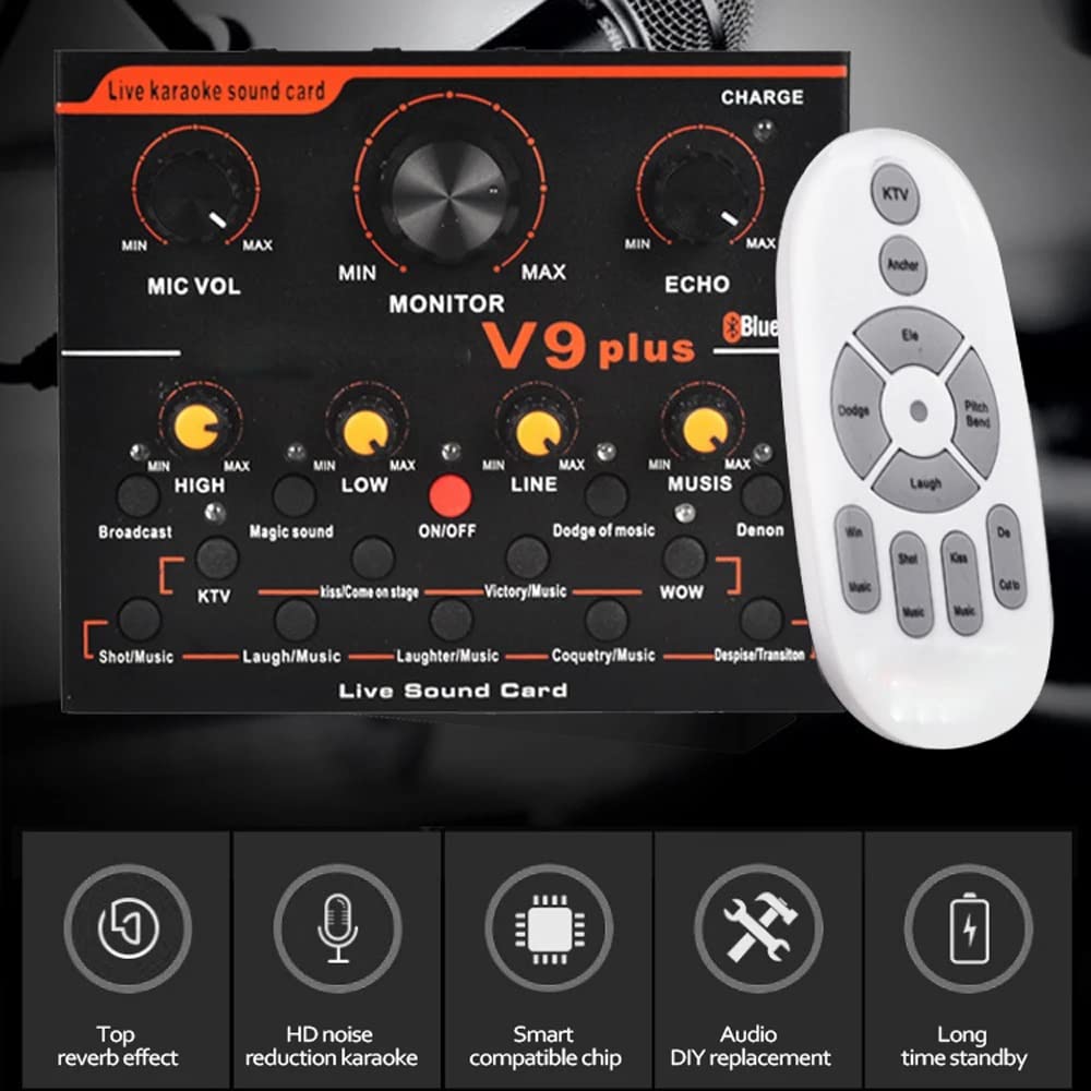 DLOETT Mélangeur Audio Professionnel Audio USB Carte Son Externe Casque Microphone Webcast Divertissement Streamer Carte Son en Direct