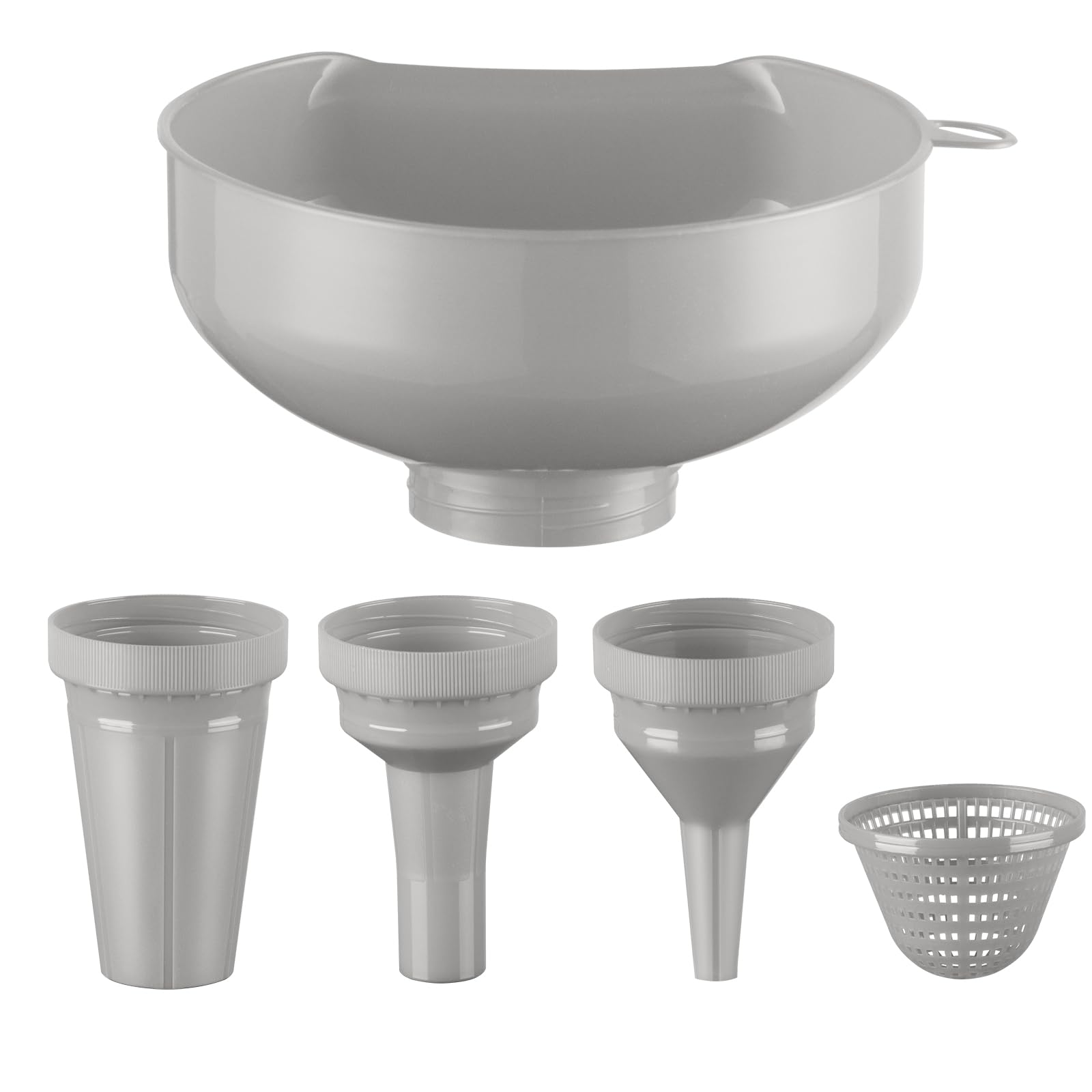 Pisol Wide Mouth Funnels for Kitchen Use, Versatile Food Grade Funnels for Filling Bottles, Plastic Cooking Funnel Set with Strainer, Large Long Neck