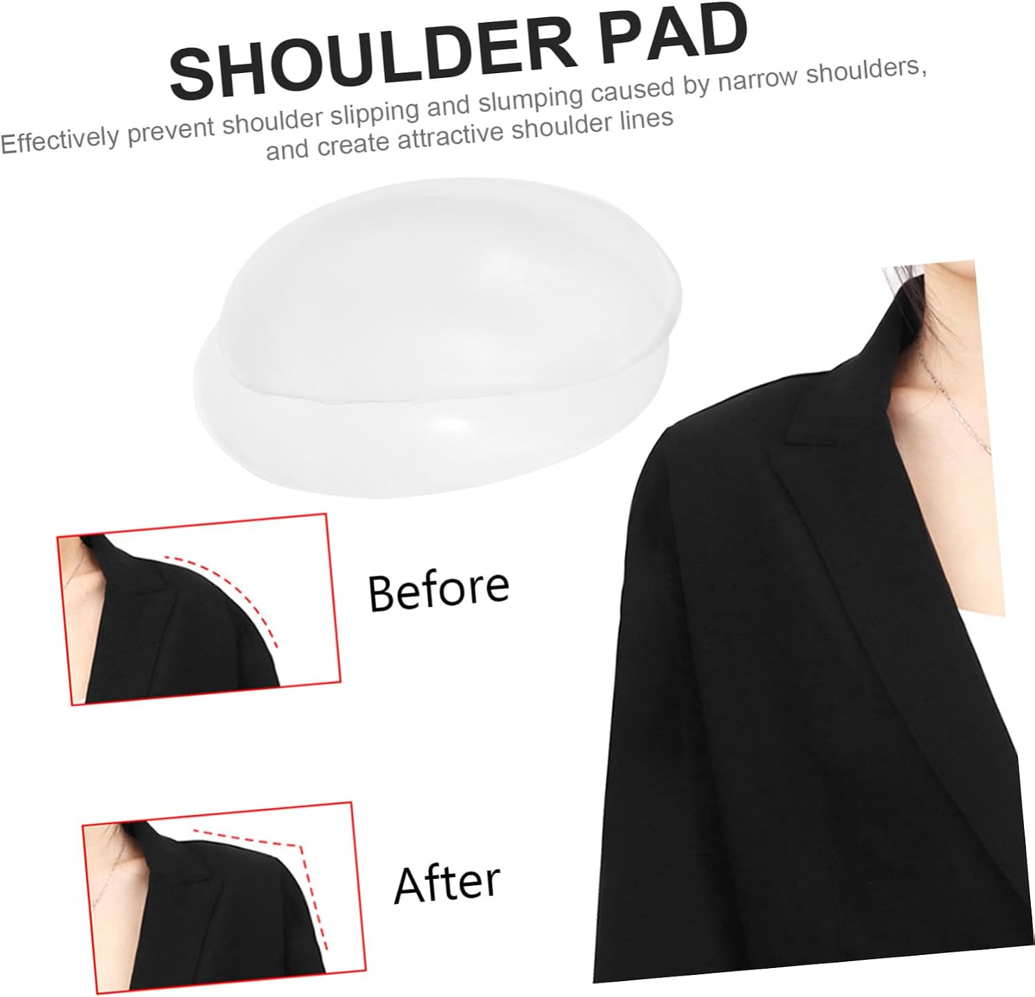 2Pairs Transparent Adhesive Silicone Shoulder Pads Non Slip Shoulder Enhancers for Women S Comfortable and Washable Accessories