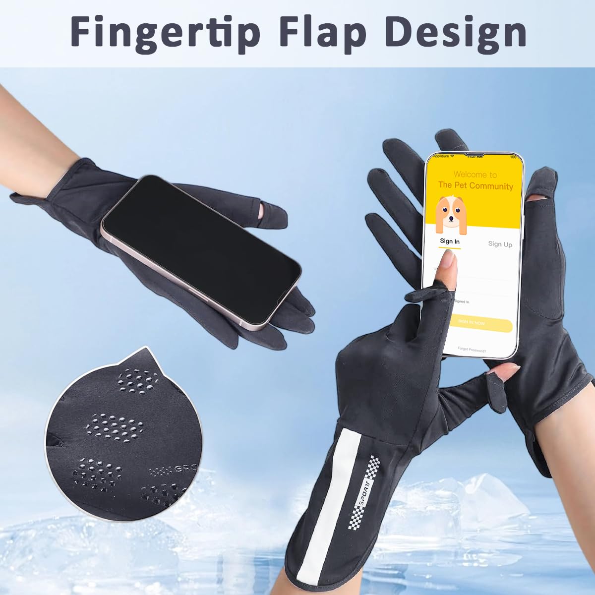 PALAY® Summer Hand Gloves for Sun Protection Gloves for Women Men UV Protection, UPF 50+ Ice Silk, Touch Screen, with Wrist Extension 2