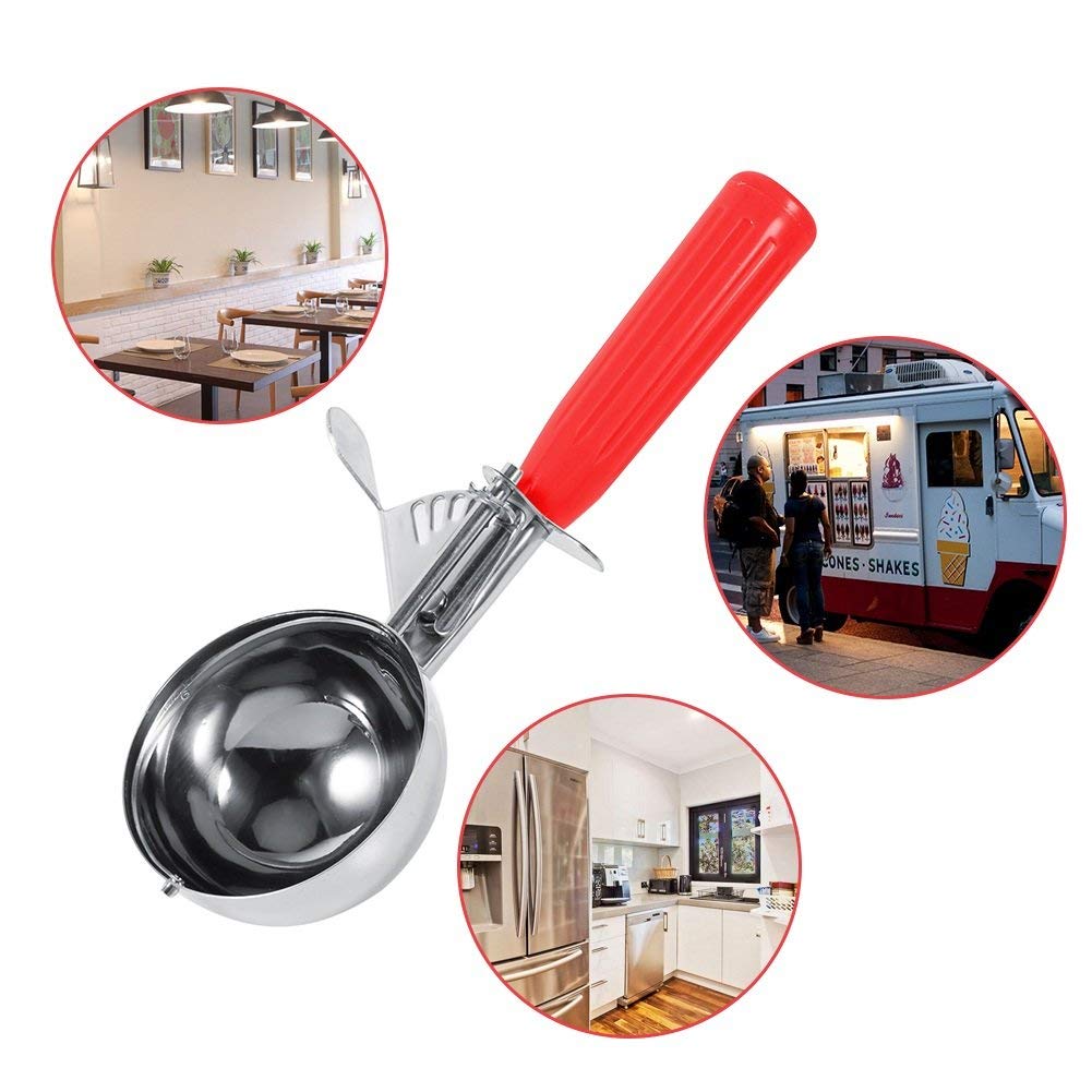 Cuchara para cremas heladas de acero inoxidable, cucharas de frutas y verduras, herramienta de cocina de café, 9 tamaños (tamaño: 6,8 cm)