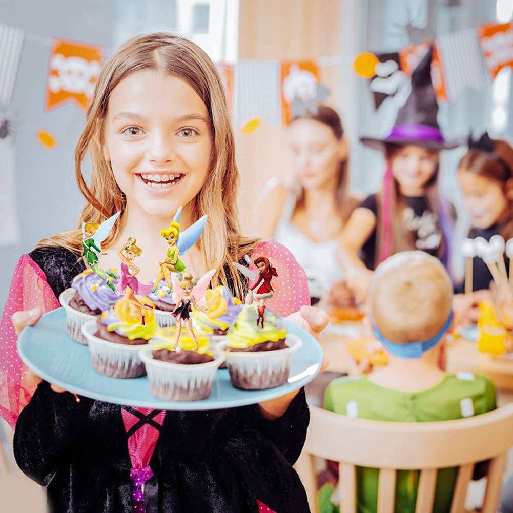 45 Décorations Fées Pour Cupcakes/gâteau - En Papier - Pour Anniversaire Fille, Fête Thème - Non Comestible - 12