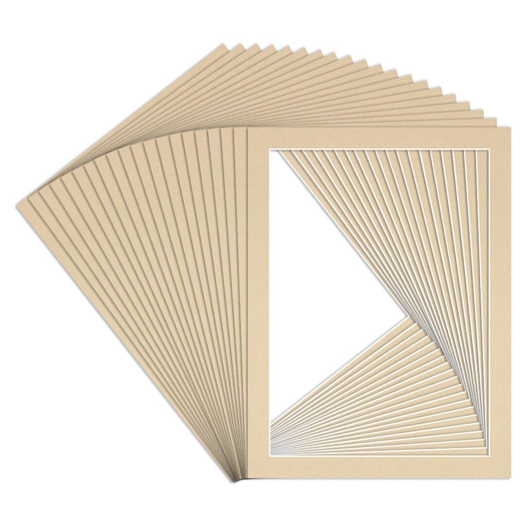 Procut Global 8x6" Ivory Picture Mounts to Fit 7x5" Aperture - Precision Cut Cardboard Photo Mount - Ideal for Frames, Prints, Artwork & Certificates - Sizes & Colours Available - 20 Pack