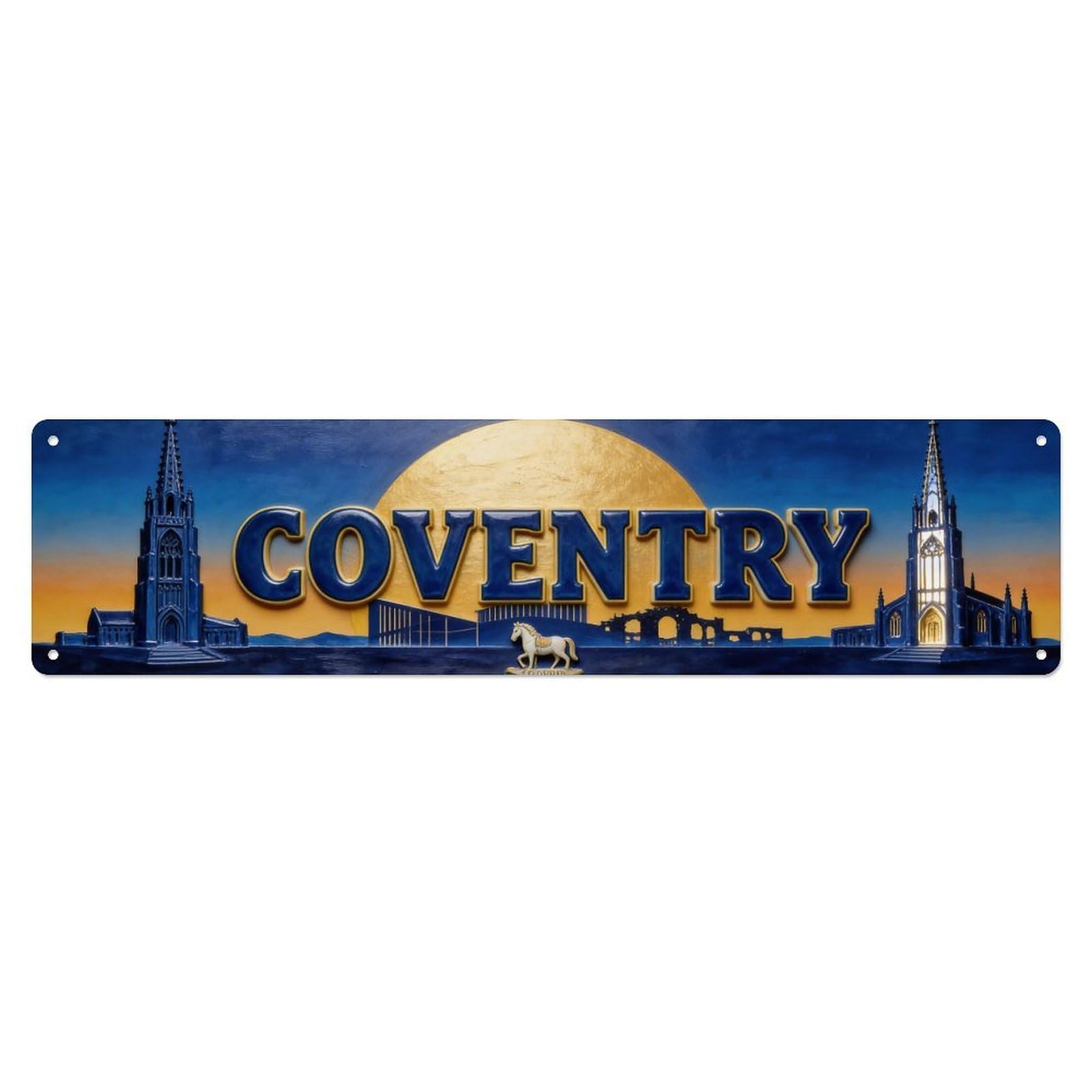 Metal Tin Sign Coventry England Vintage