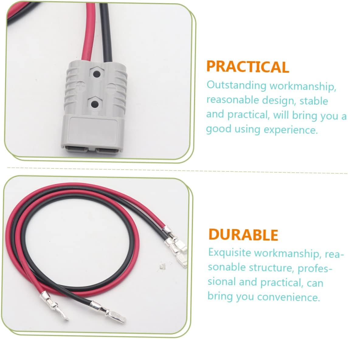 DECHOUS Battery Cable Extension 175a 600v Connector Wire Adapter Cable for Car
