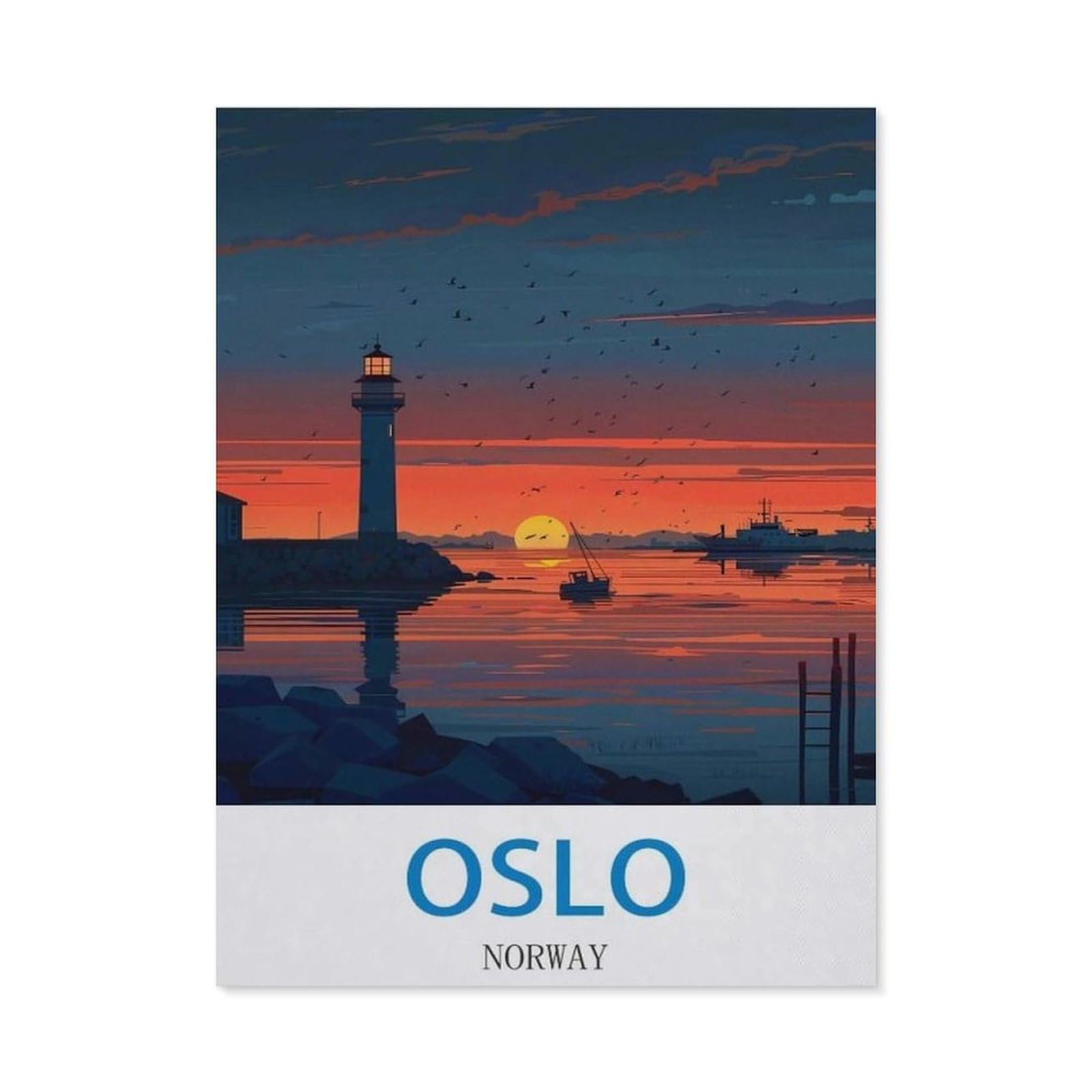 BEAYODKP Diamond Painting Kits for Adults and Kids，Oslo Norway，Full Drill Round Rhinestone Paint with Diamonds（40 x 50 cm/15.74 x 19.68 inches）-CJ46