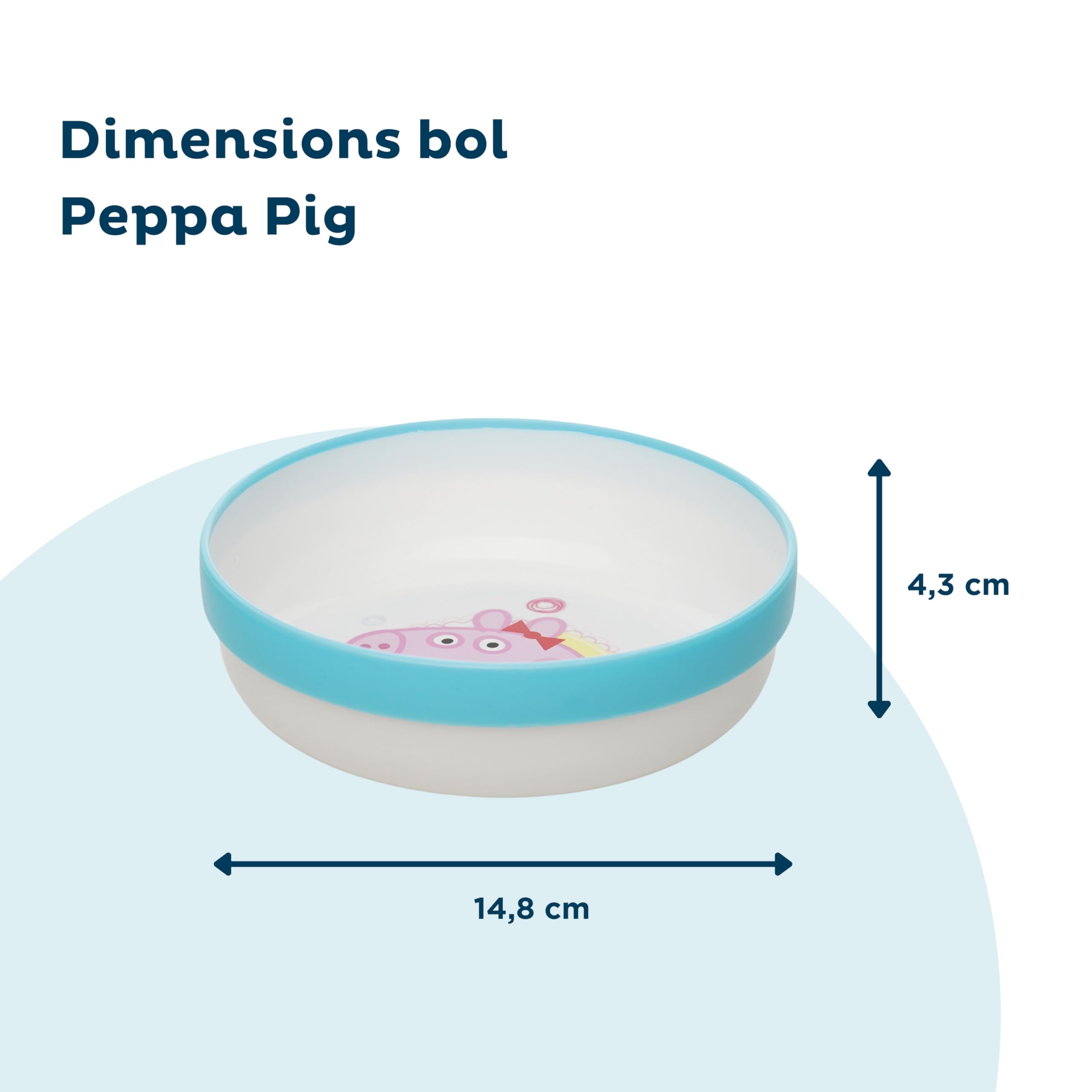 THERMOBABY Coffret repas complet Peppa Pig antidérapant | Coffret avec assiette, bol, gobelet et couverts, compatible micro-ondes, dès 10 mois.