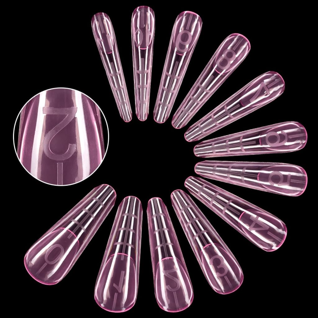 120 forme doppie per extension per unghie, in gel, copertura completa, con scala graduata, per manicure e nail art