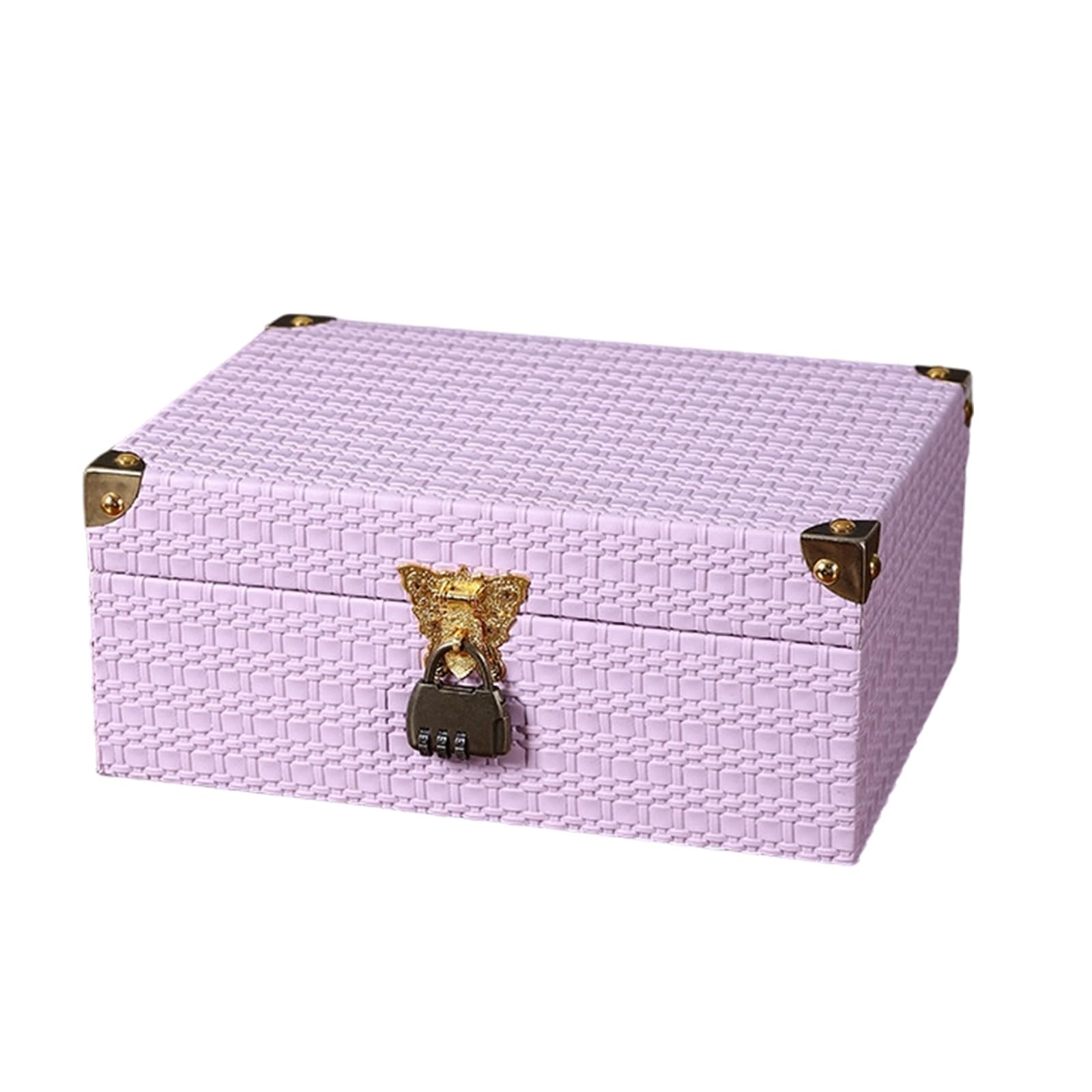 Hsioluted Portable Storage Case with and Leather Finish for Secure Keeping of Jewelry Files and Belongings Room Portable Storage Container Box Featuring Leather Covered Wooden Design Big Compartment