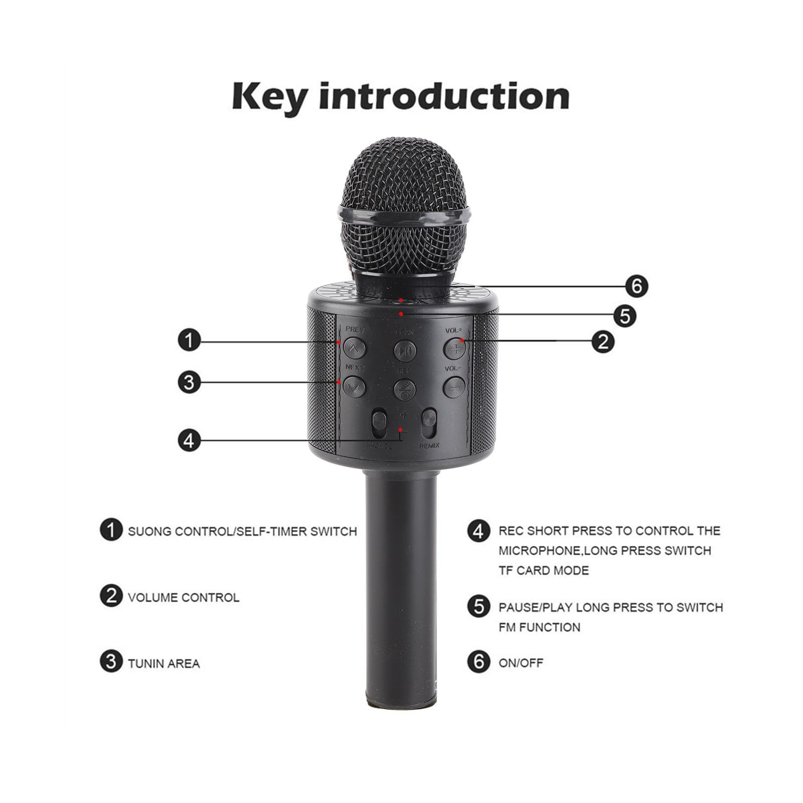 Amazon.co.jp: ワイヤレスマイク、ポータブル4 in 1多機能BT