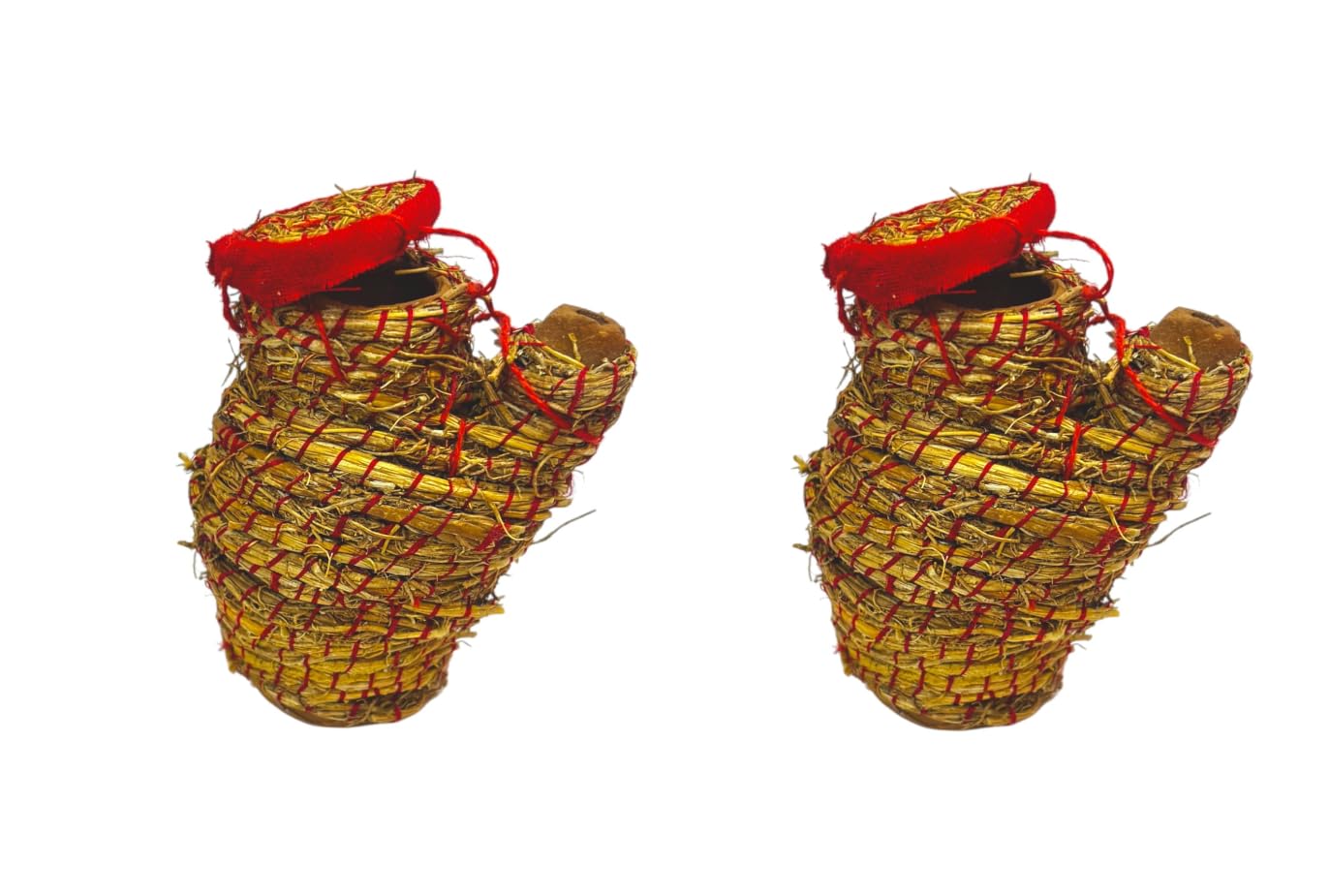 Patitpavan khush ni jhari/Clay-Mitti Pot for Cold Water/kunja Vessel for laddu Gopal ji Handmade/Shrinath ji/Krishna ji Pooja & Decoration Small (Pack of 2)