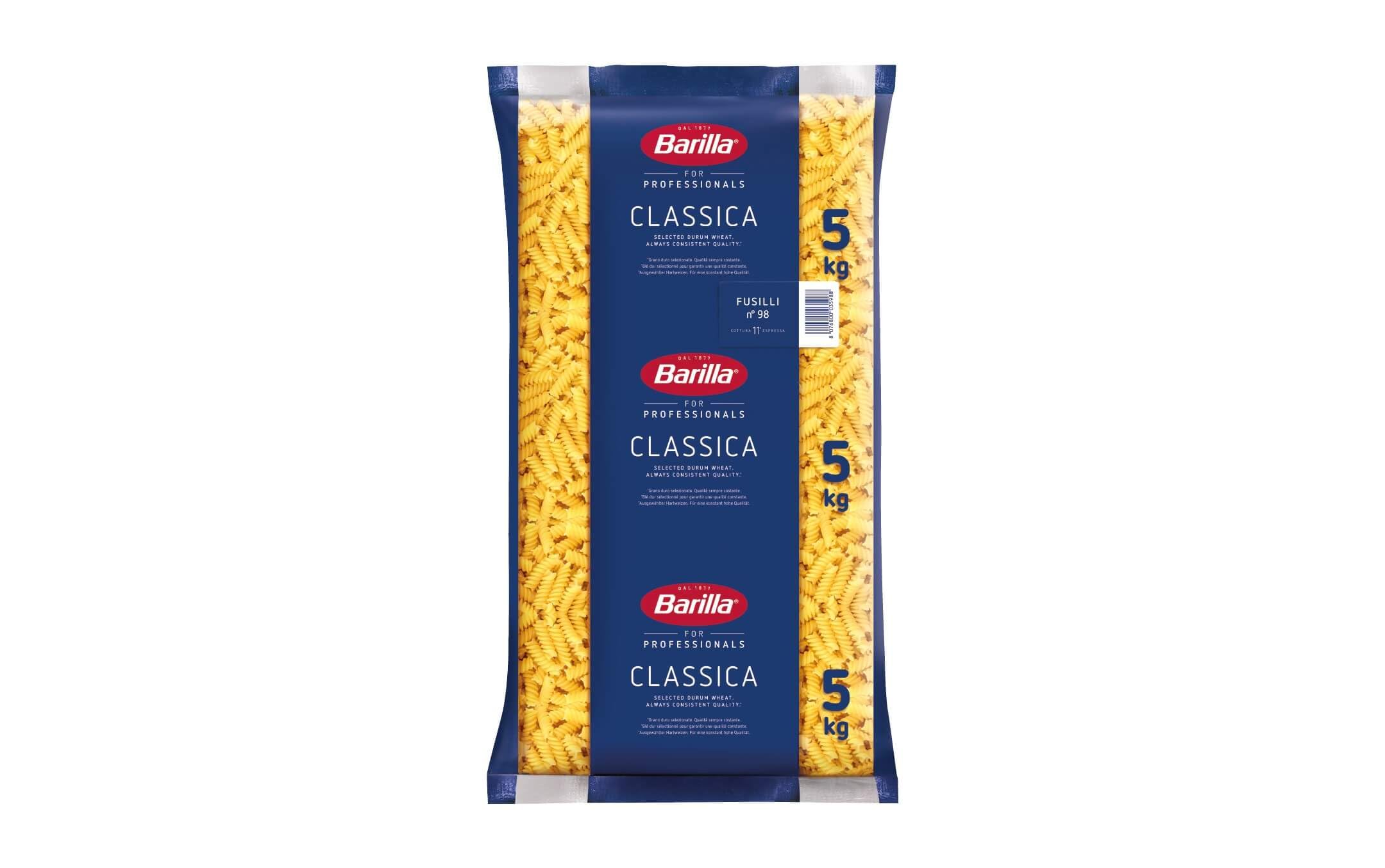 Italian Gourmet Classica Fusilli n.98 Pasta Großpackung Gastro, 5 x 5kg | Spiralen aus Hartweizengrieß, al dente; formato ristorazione per Kantine, Gesamtnettogewicht 25 kg + Kostenlos Polpa 400g