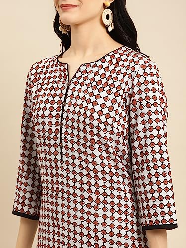 Image of rangita Rayon Knee Length Printed Straight Kurti for Women | Kurta for Women