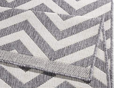 Tapis d'intérieur moderne réversible motif zigzag Palma