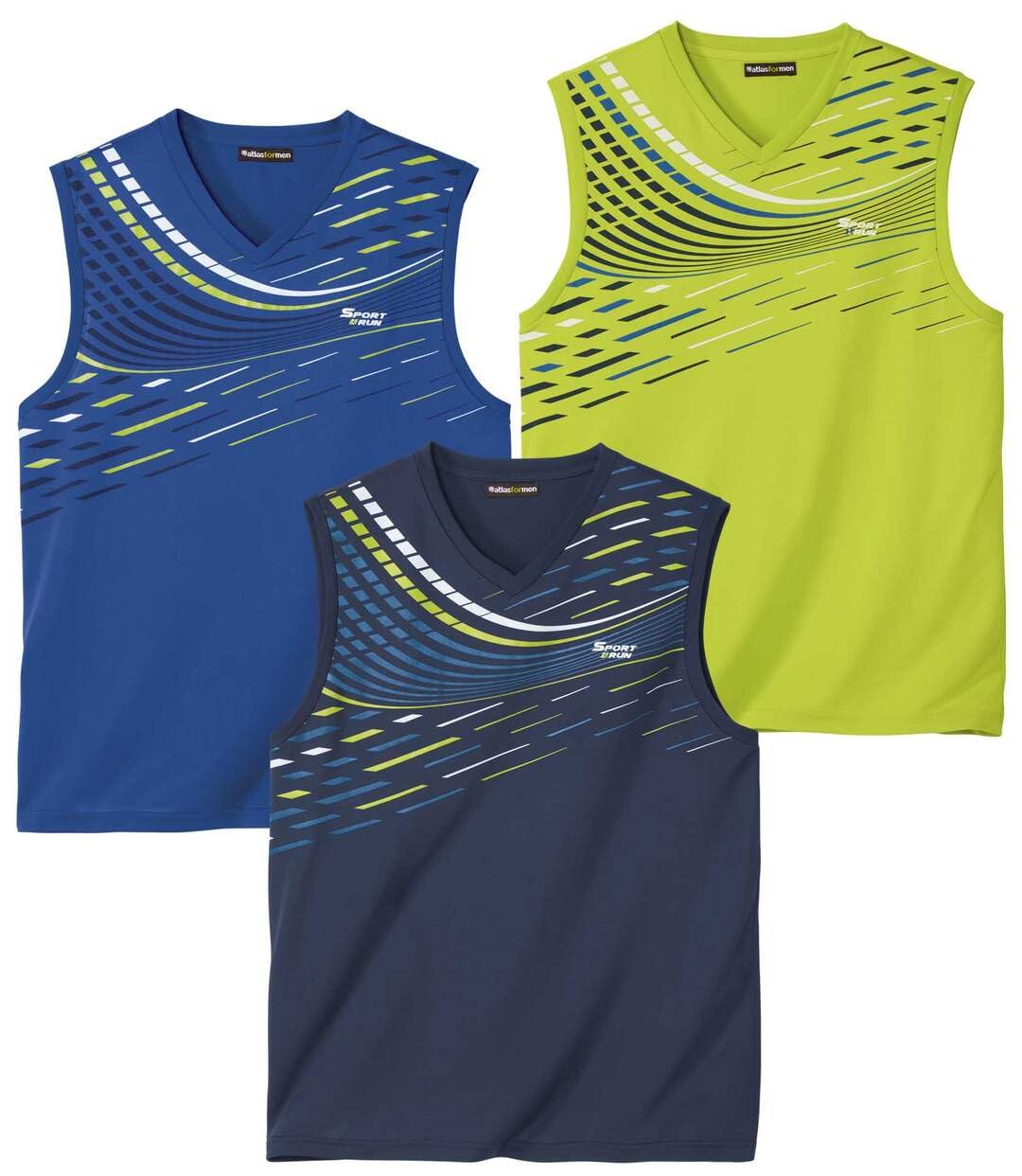 ATLAS FOR MEN Lote de 3 Camisetas de Tirantes para Hombre - Disponible en Tallas Grandes de la M a la 5XL