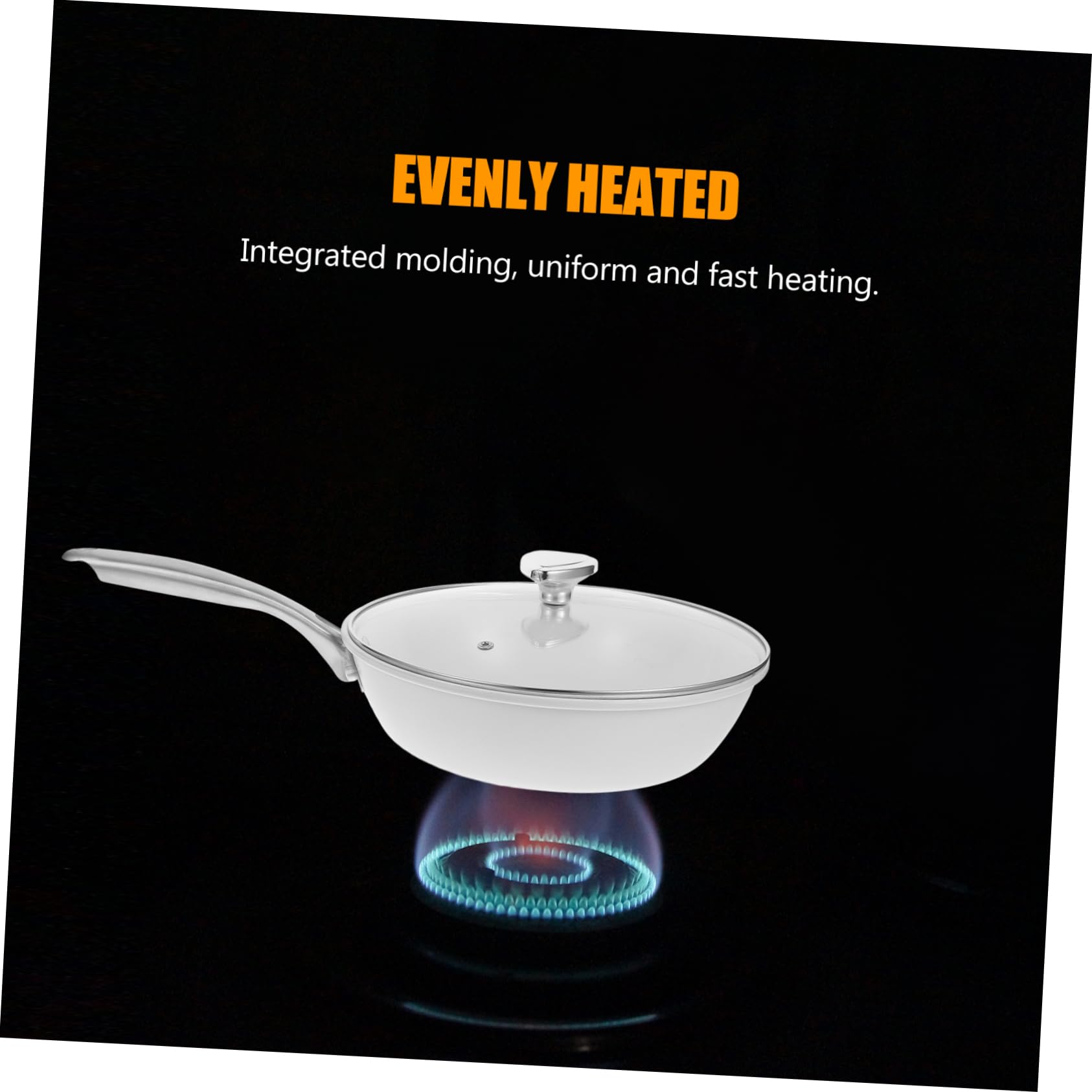 Wok Antiaderente 1 Pezzo in Ceramica Shell con Coperchio