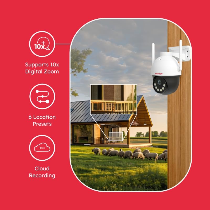 Image of MANOMAY 3MP 4G Protect Pro Mini PT CCTV Camera Pack of 2 | SIM Based Outdoor Security Camera | STQC Certified | AI Human Tracking | Color Night Vision | Two-Way Audio | IP66 | Alexa (M1094S)