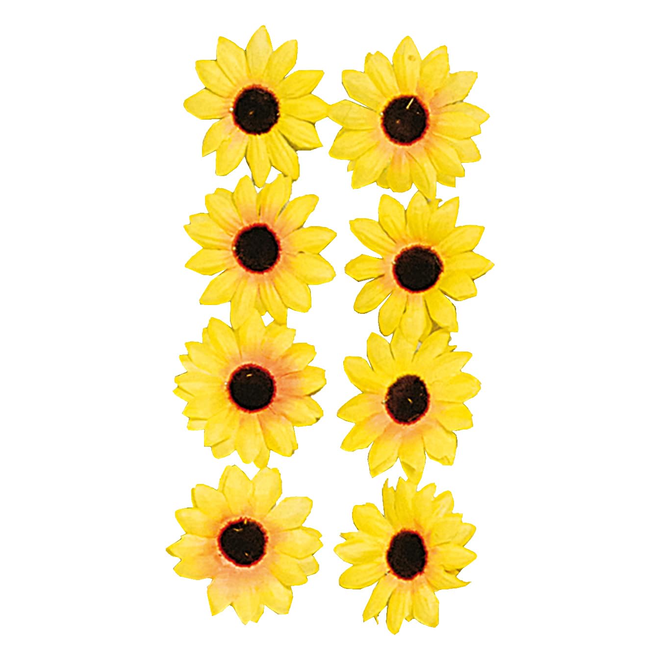 Chaks - Sunflower decoration, 30 pieces, diameter 4 cm, party decoration, hippie, artificial flowers, Yellow