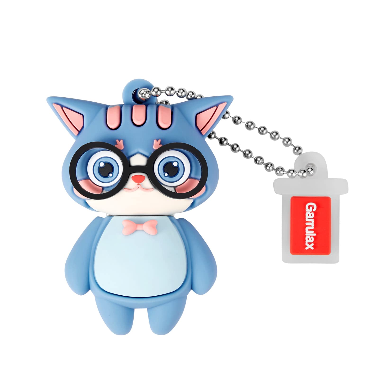 USB Flash Drives,Waterproof Silicone USB2.0 High Speed Thumb Memory Stick Pen Date Storage Pendrive U Disk (32GB,Blue Cat)