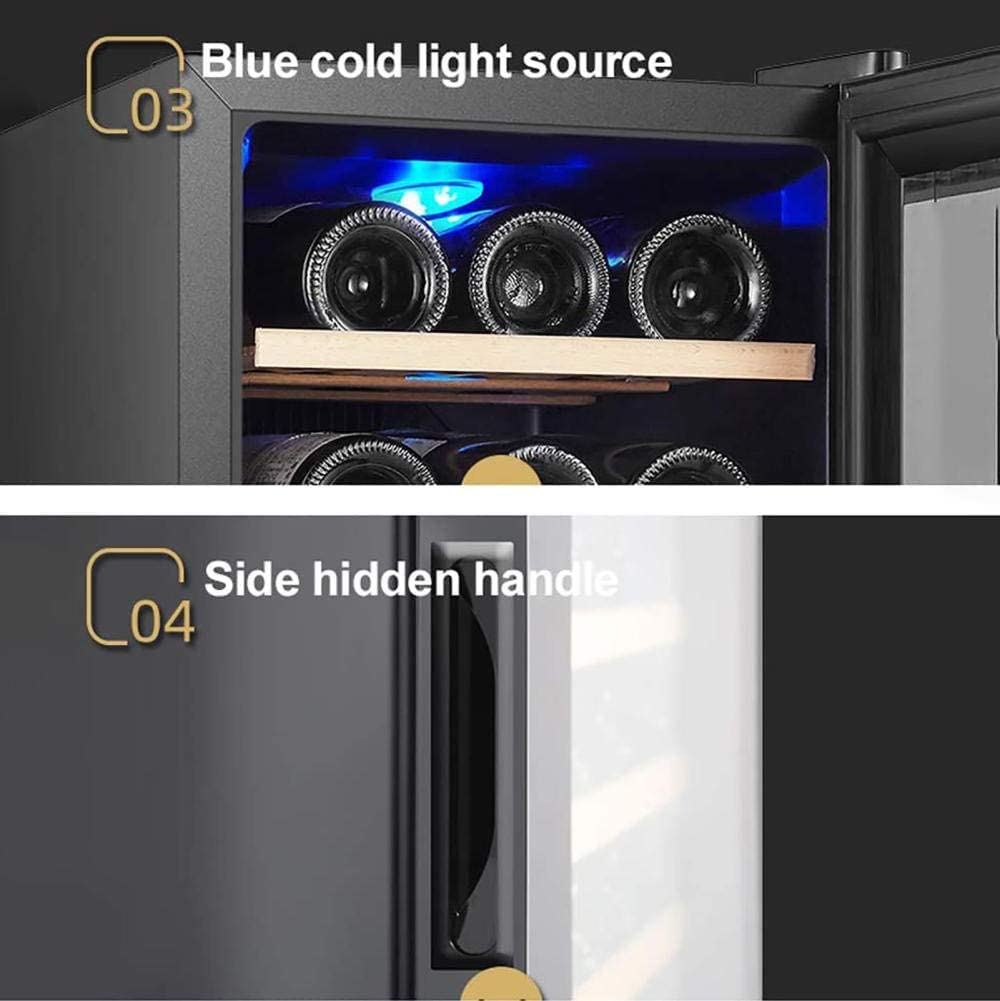 Jksvtf Wine Cooler Freestanding Thermoelectric Wine Refrigerator Home Bar Red/White Wine Fridge Beech Wood Shelves Digital Display Quiet Operation 12 Bottles-12 Bottles on Fridge.com - View 6