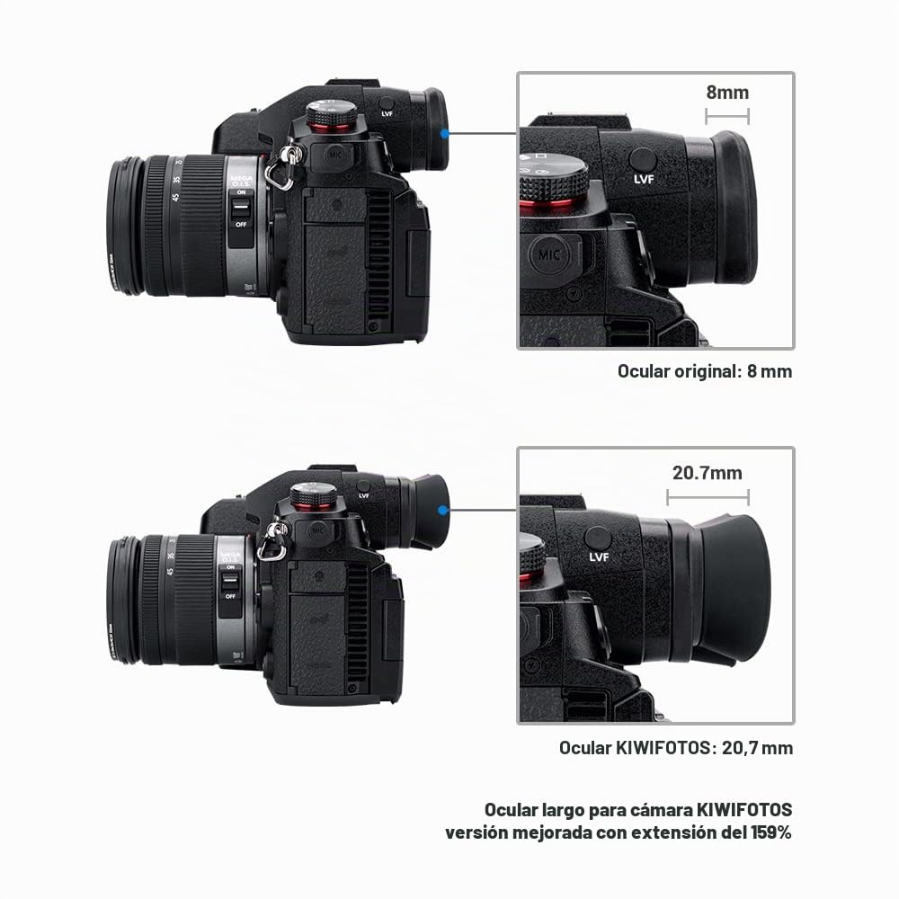 KIWIFOTOS Ocular extendido para el Visor de Las Pana. LUMIX DC-GH6 GH5S GH5 | Reemplaza el ocular 4YE1A561Z|Silicona suave|ABS duradero|Bloquea luces parásitas y estudio|Protege impactos y arañazos