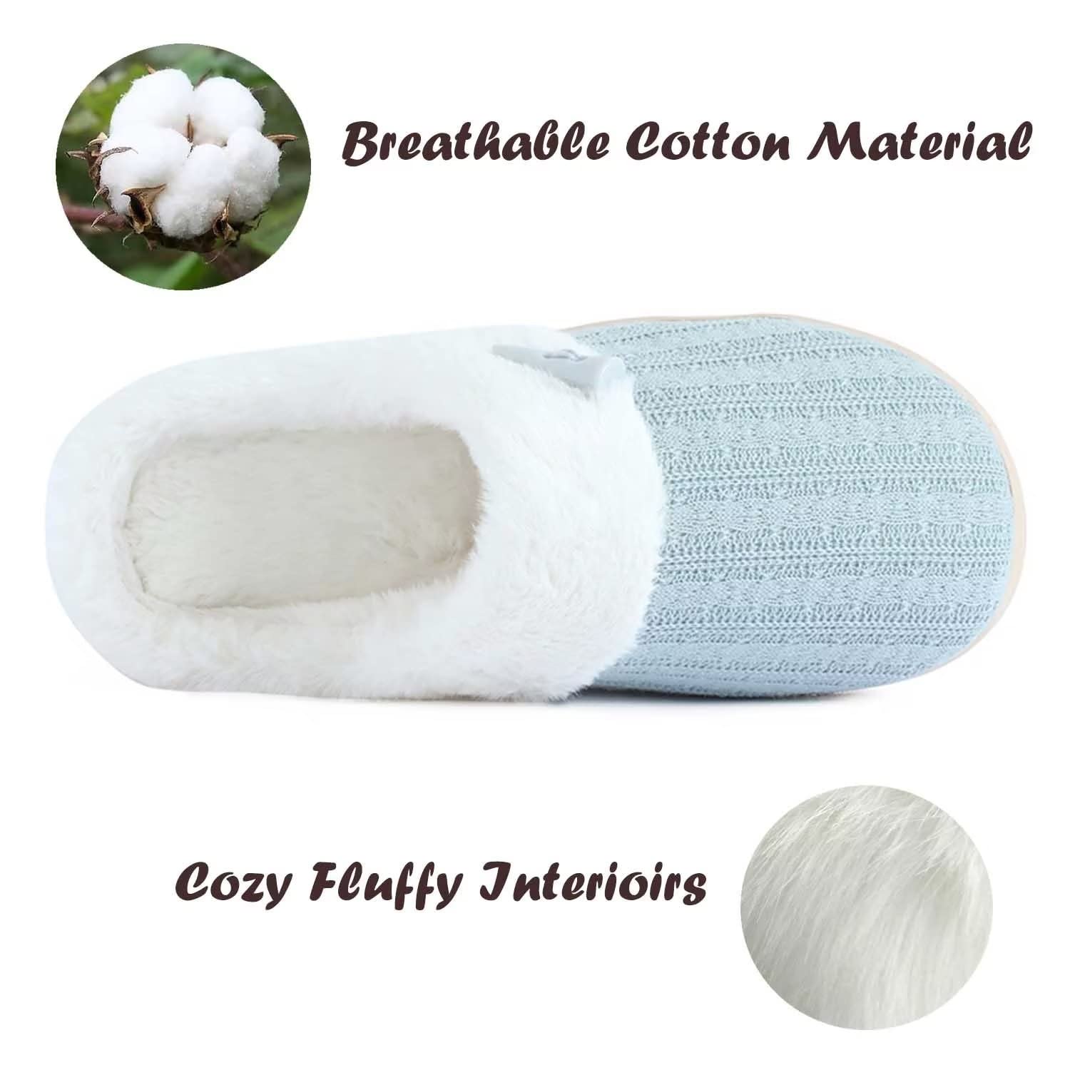 NineCiFun Pantofole da donna Comfort Memory Foam Pantofole morbide e pelose Scarpe da letto calde Pantofole antiscivolo