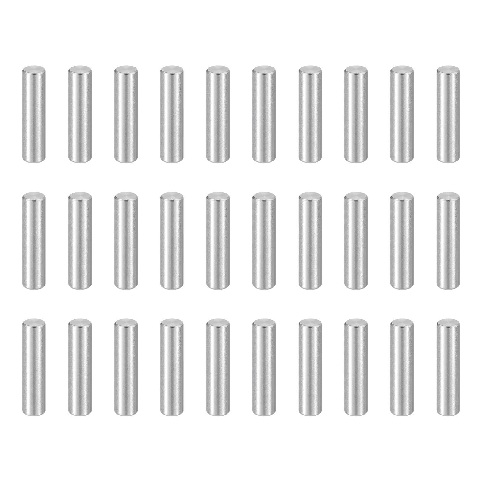 sourcing map 55pcs Dowel Pins, M6 x 28mm 304 Stainless Steel Cylindrical Shelf Support Peg Pin Rod Fasten Elements for Metal Devices Wood Furniture DIY Installation, Silver