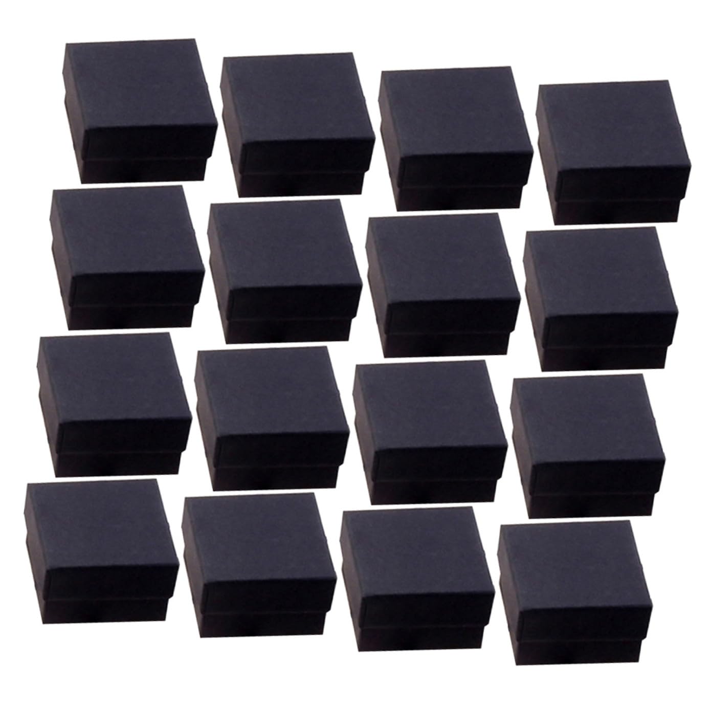Ipetboom Organizzatore di Gioielli 72 Pezzi Scatole Portaoggetti in Cartone Pieno Nero 5X5X3 CM Imbottitura per Conservare Collane e Bracciali