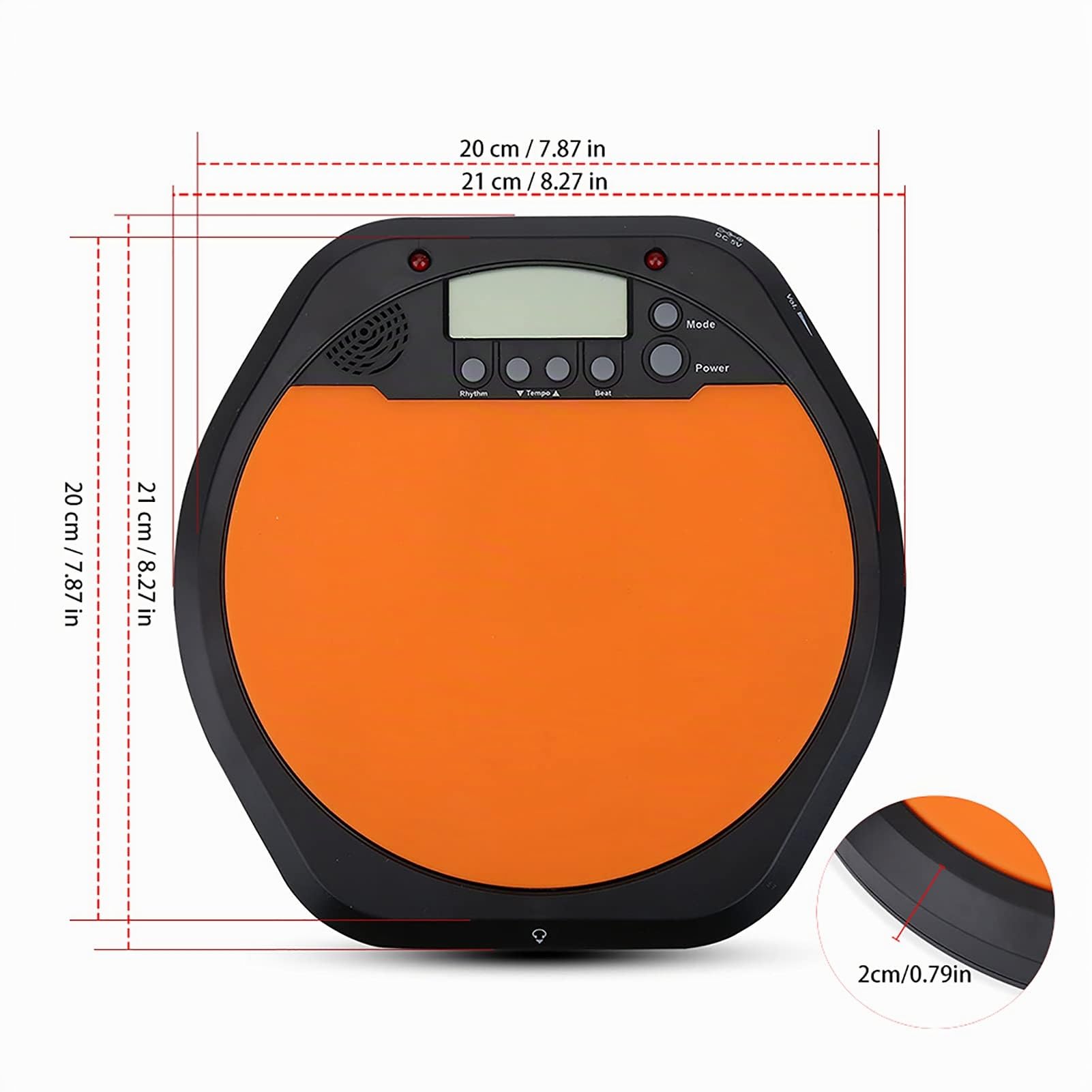 Metronomo elettronico digitale per esercitarsi con la batteria, completo di cuffie e accessori per strumenti musicali per batteristi e percussionisti.
