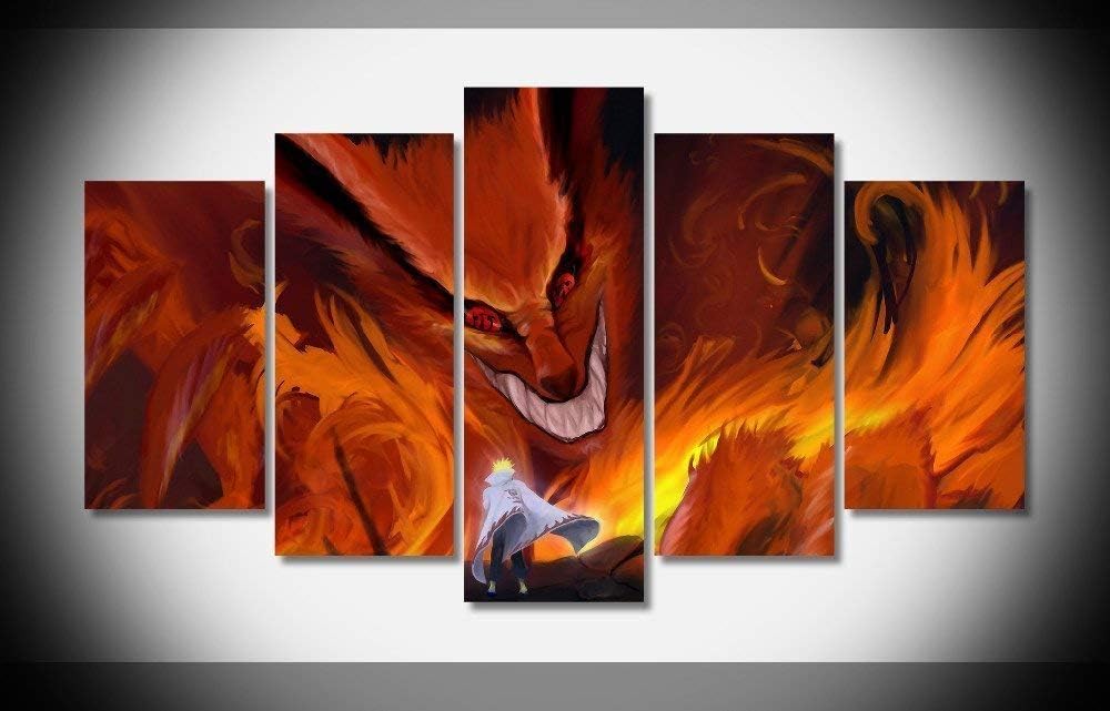 Kyuubi Naruto Print Poster Canvas in 5 Pieces