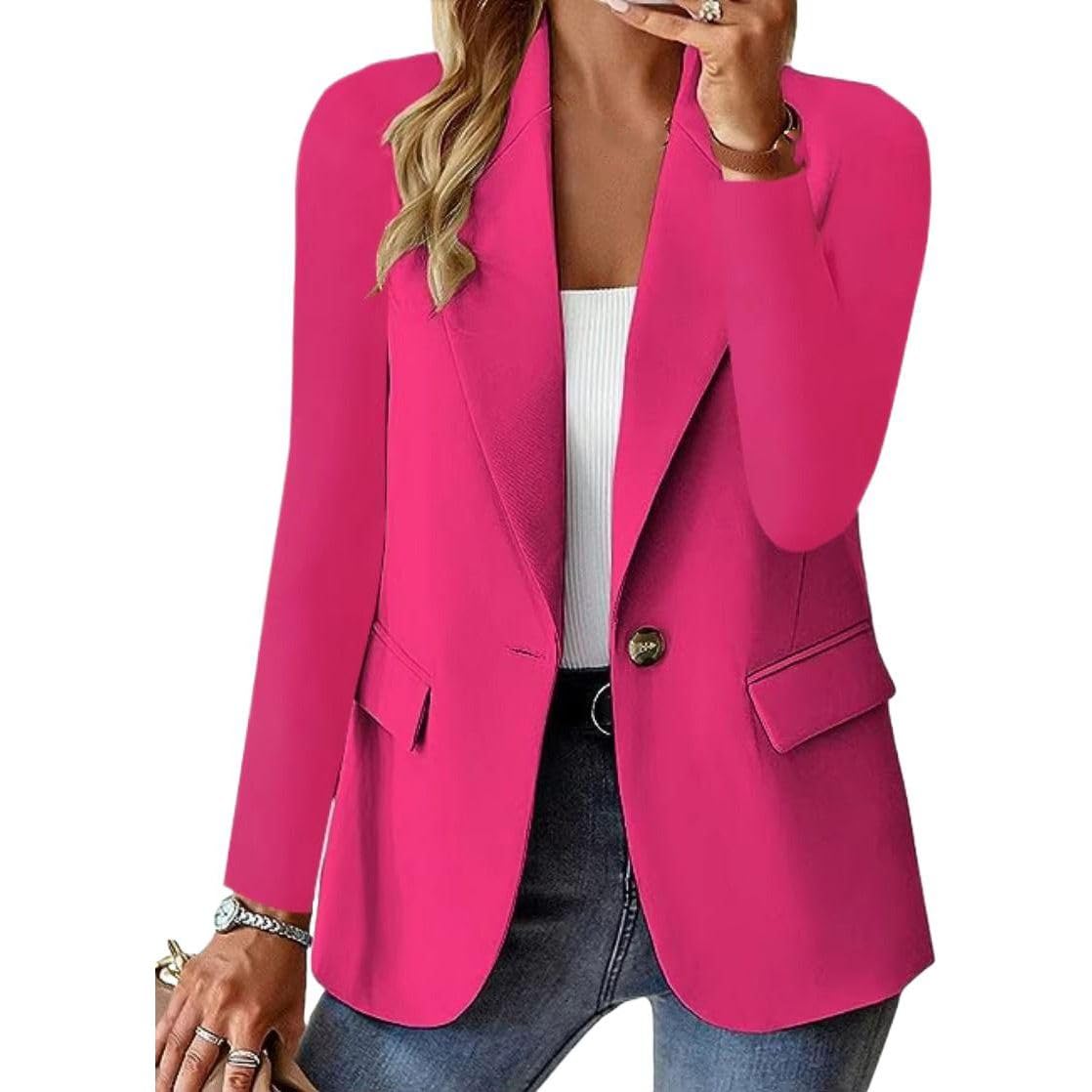 GUOYUXIAO Giacca Blazer da Donna per Affari, Giacca Professionale a Maniche Lunghe da Ufficio