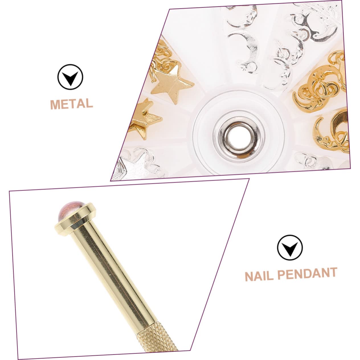 NOLITOY Nail Piercing Tool Kit Manicure Drilling Accessory Nail Art Dangle Charms