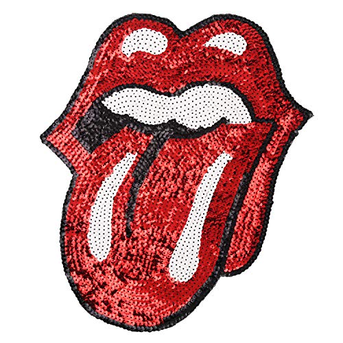 Sequin Lips Patches Sew On Or Iron On Large Cartoon Mouth Tongue Lip Sequin Patches Diy Appliques Craft Compatible Hoodies T-Shirt Jeans Jackets #TOP9