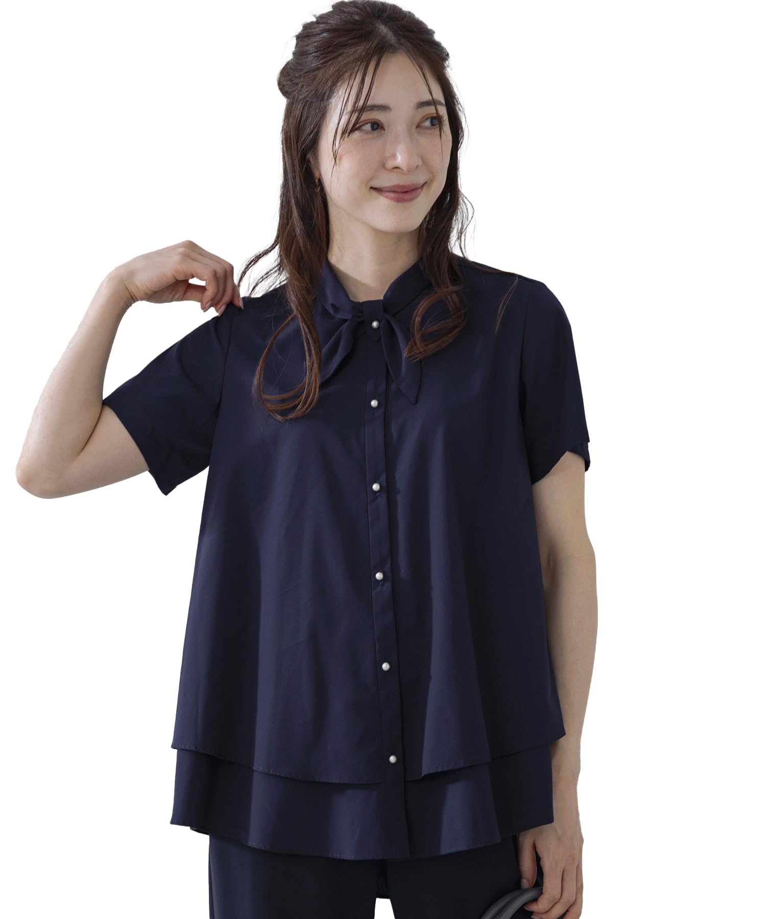 Amazon.co.jp: [ソーノ] NAVY ミニスカーフカラー サップルフレア 