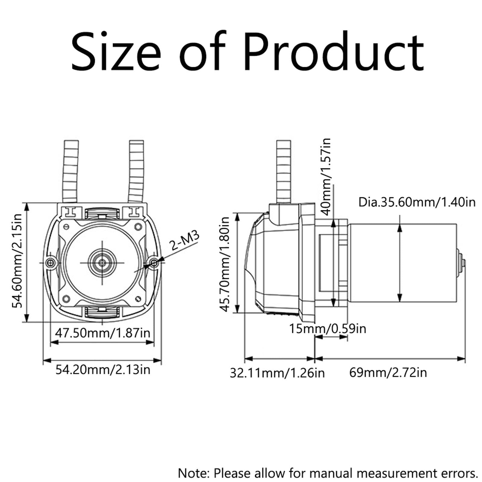SEIWEI Low Flow Liquid Peristaltic Pump 12V DC DIY Liquid Small Dosing Pump for Aquarium Lab Analytical, Compatible with Kamoer