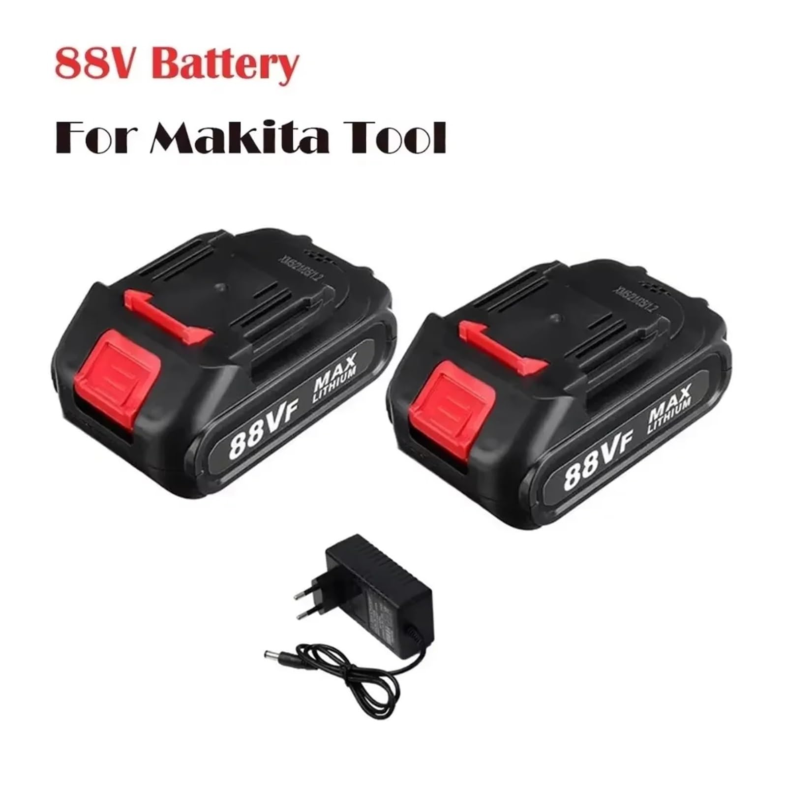 ,Compatibile con Makita, batteria ricaricabile for utensili elettrici agli ioni di litio | Batteria elettrica cordless ad alta capacità 88VF Batteria sostitutiva for utensili da 88 V(2 Battery)