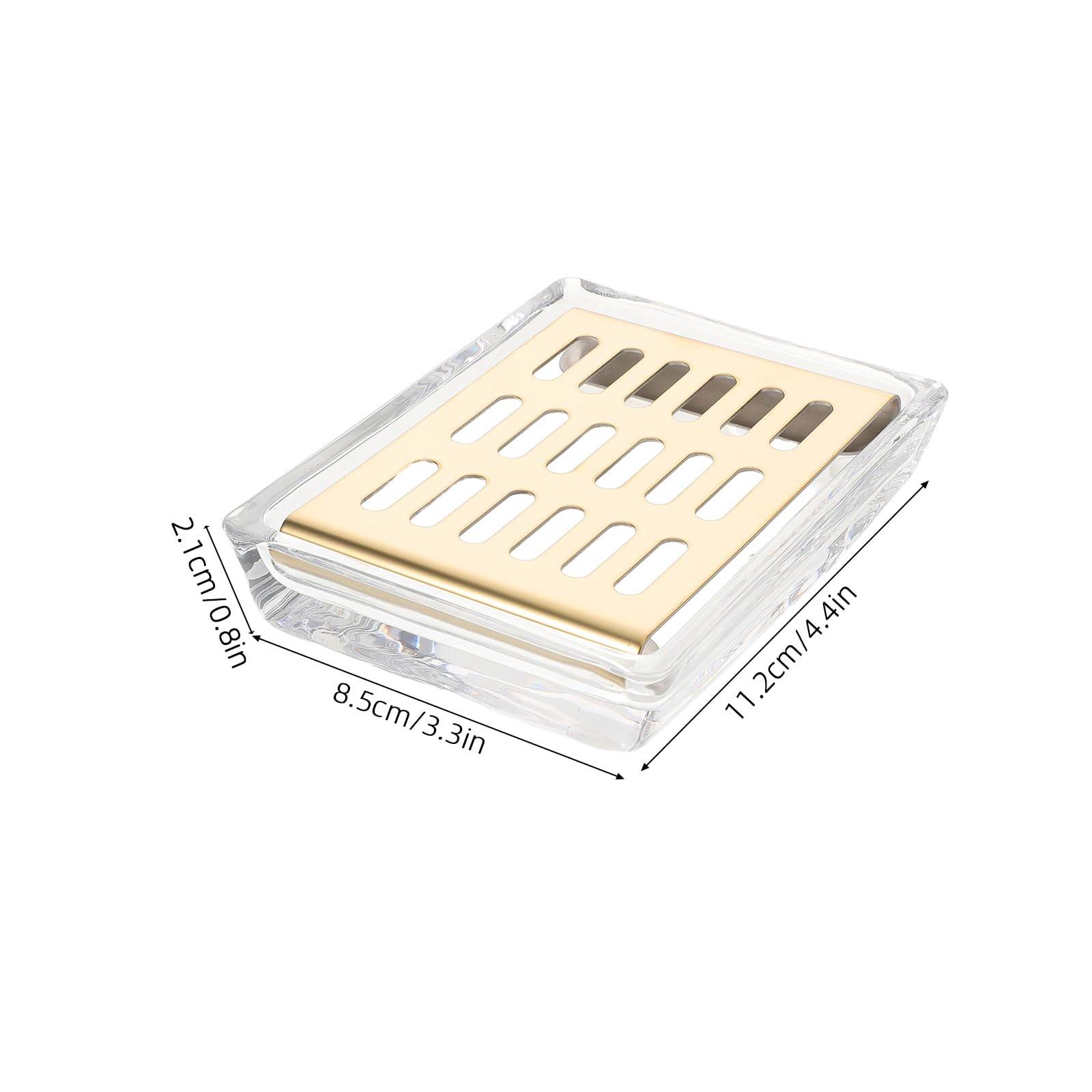 WOONEKY Jabonera: Jabonera autodrenante - Bandeja de fregado Rectangular de Vidrio Transparente de Doble Capa para baño, Ducha, Fregadero de Cocina y encimera.